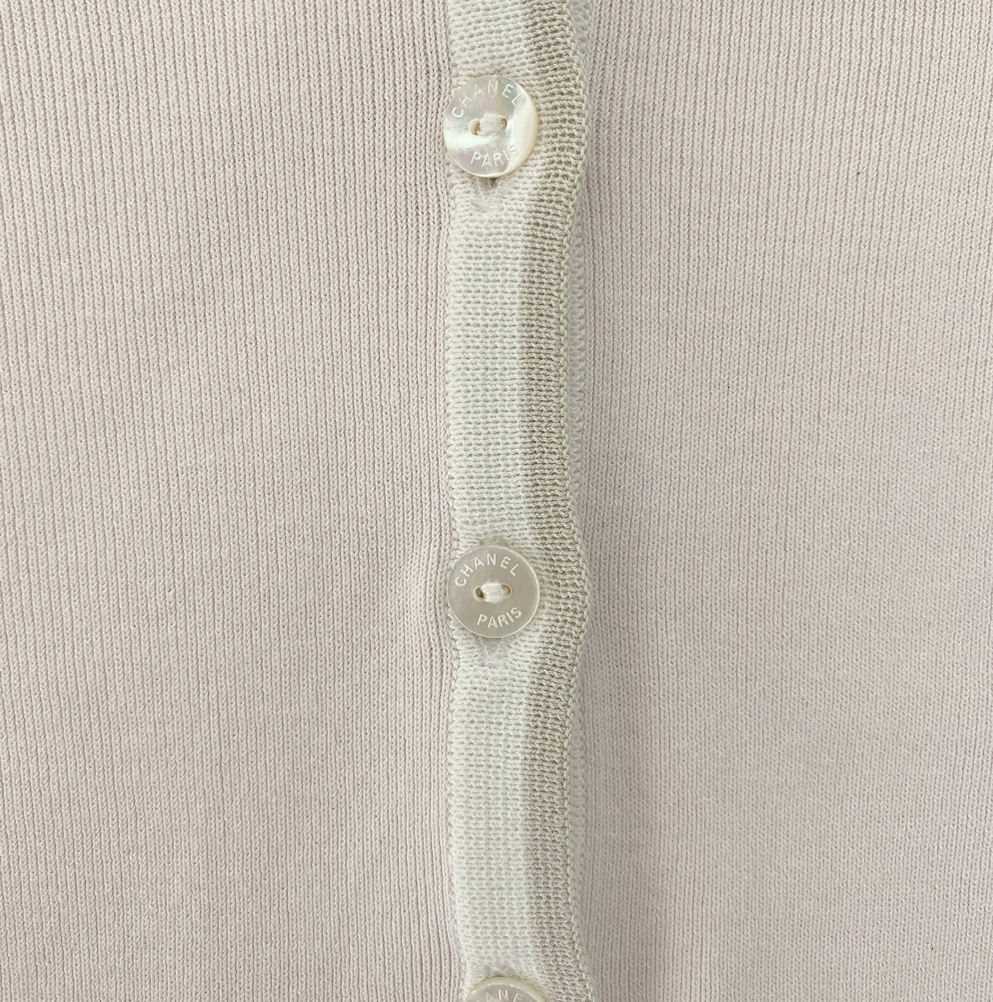 CHANEL 90s PINK CC LOGO CARDIGAN