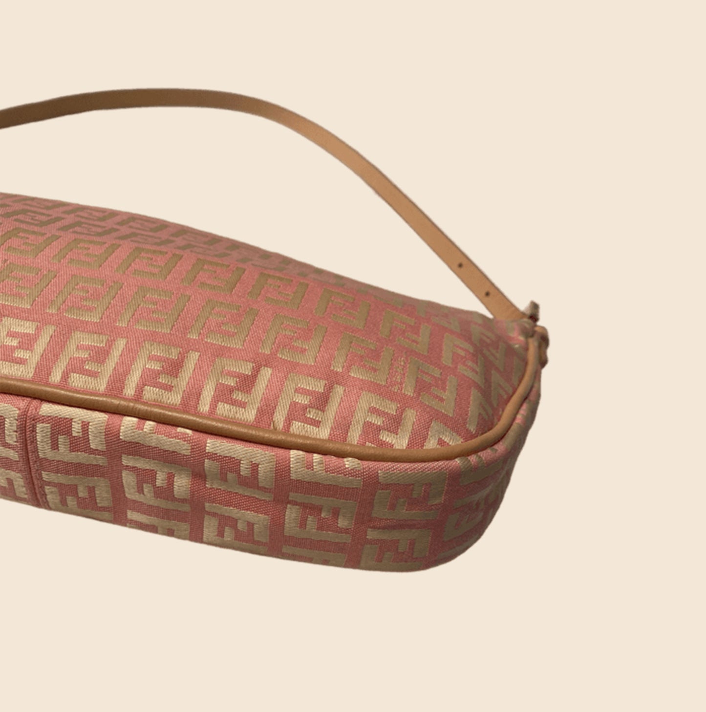 FENDI PINK AND GOLD ZUCCHINO SHOULDER BAG