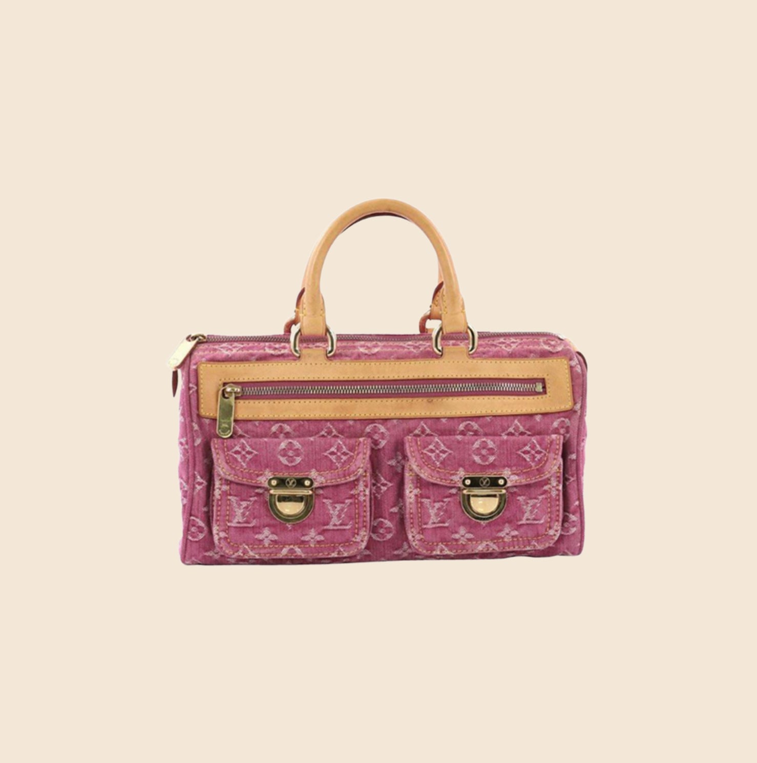 Red/Pink Denim Speedy + Mini Pochette for Spring '22 Collection