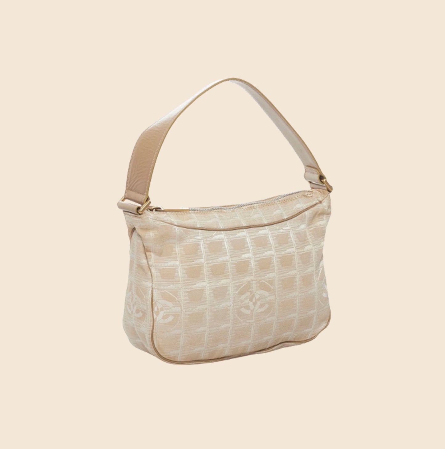 CHANEL 90s BEIGE NYLON MINI HANDBAG