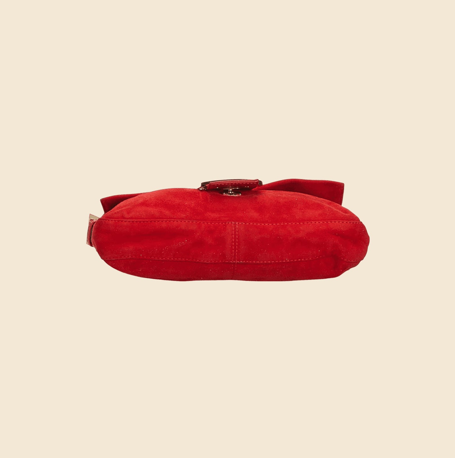 FENDI RED SUEDE BAGUETTE BAG