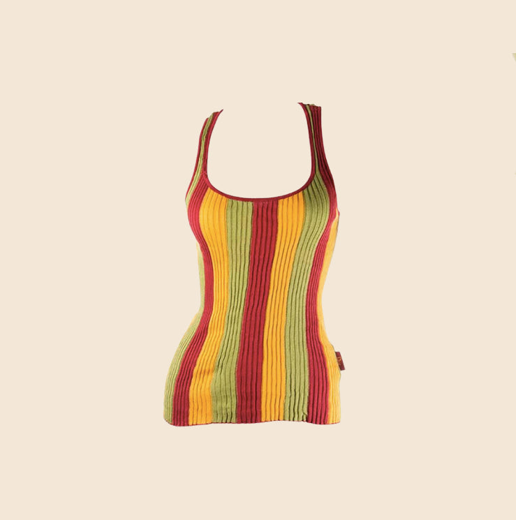 CHRISTIAN DIOR MULTICOLOR RASTA TANK TOP