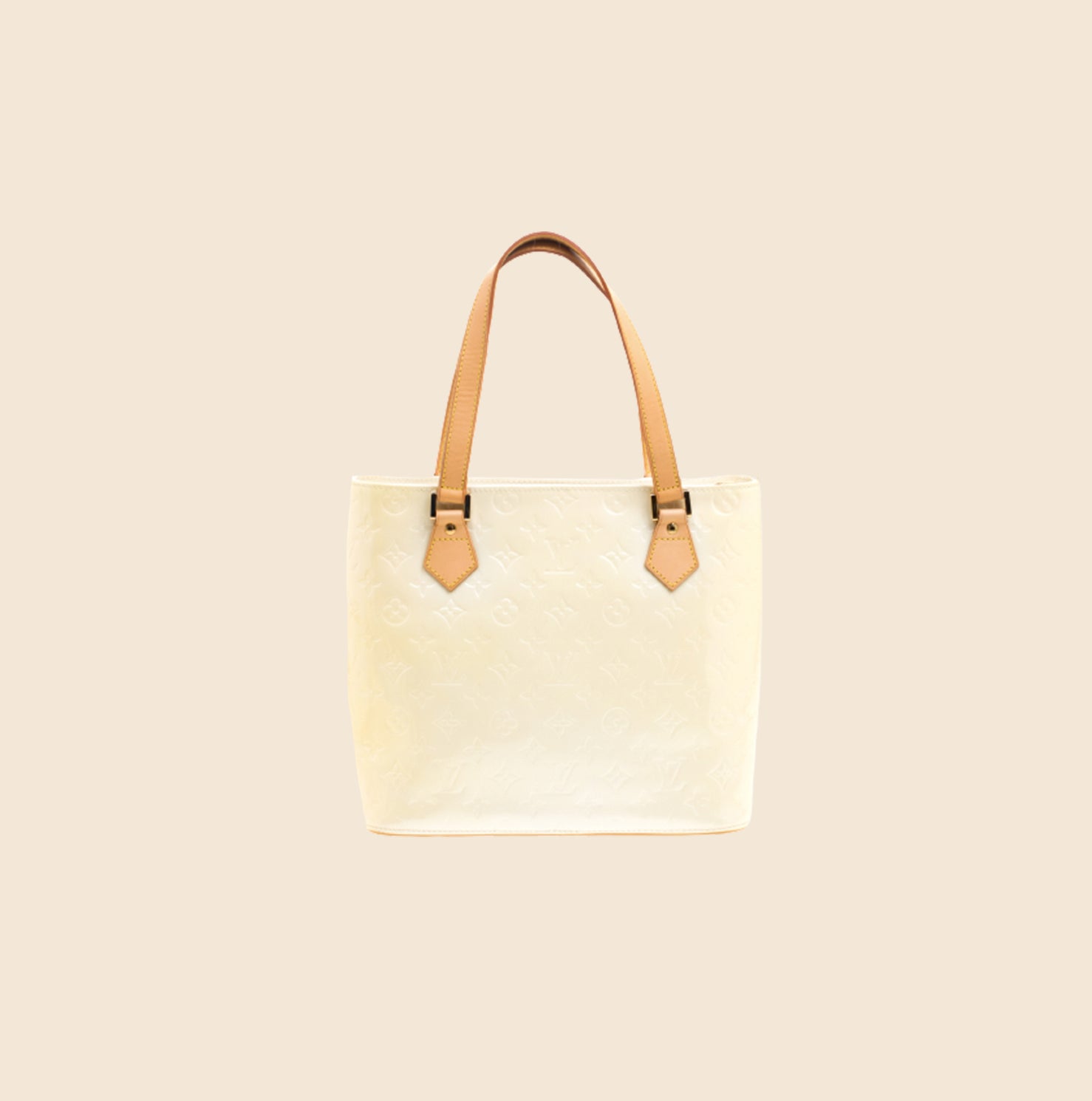 LOUIS VUTTON CREAM WHITE MONOGRAM VERNIS HOUSTON BAG – RDB