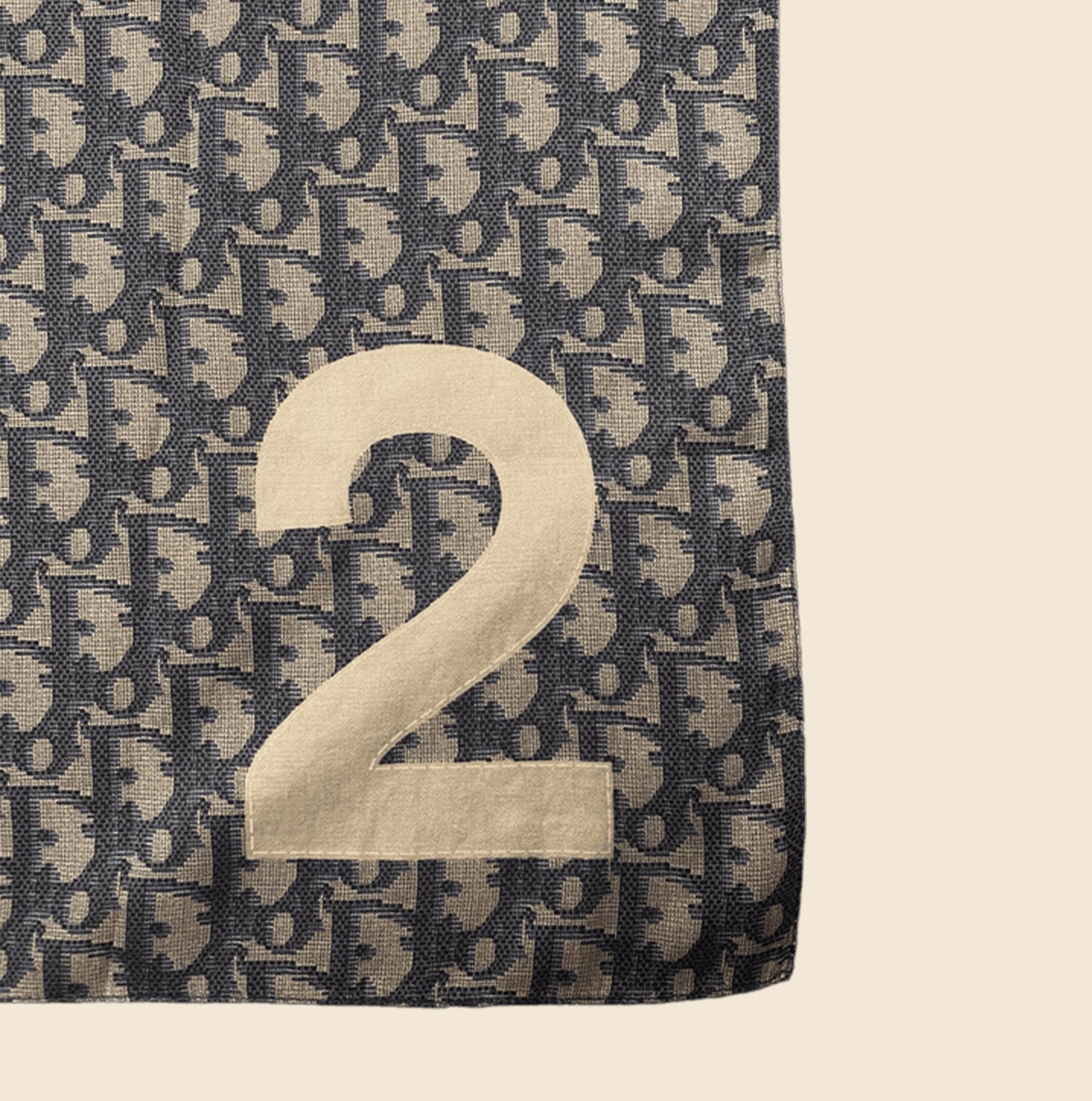 CHRISTIAN DIOR BLUE OBLIQUE SILK SCARF