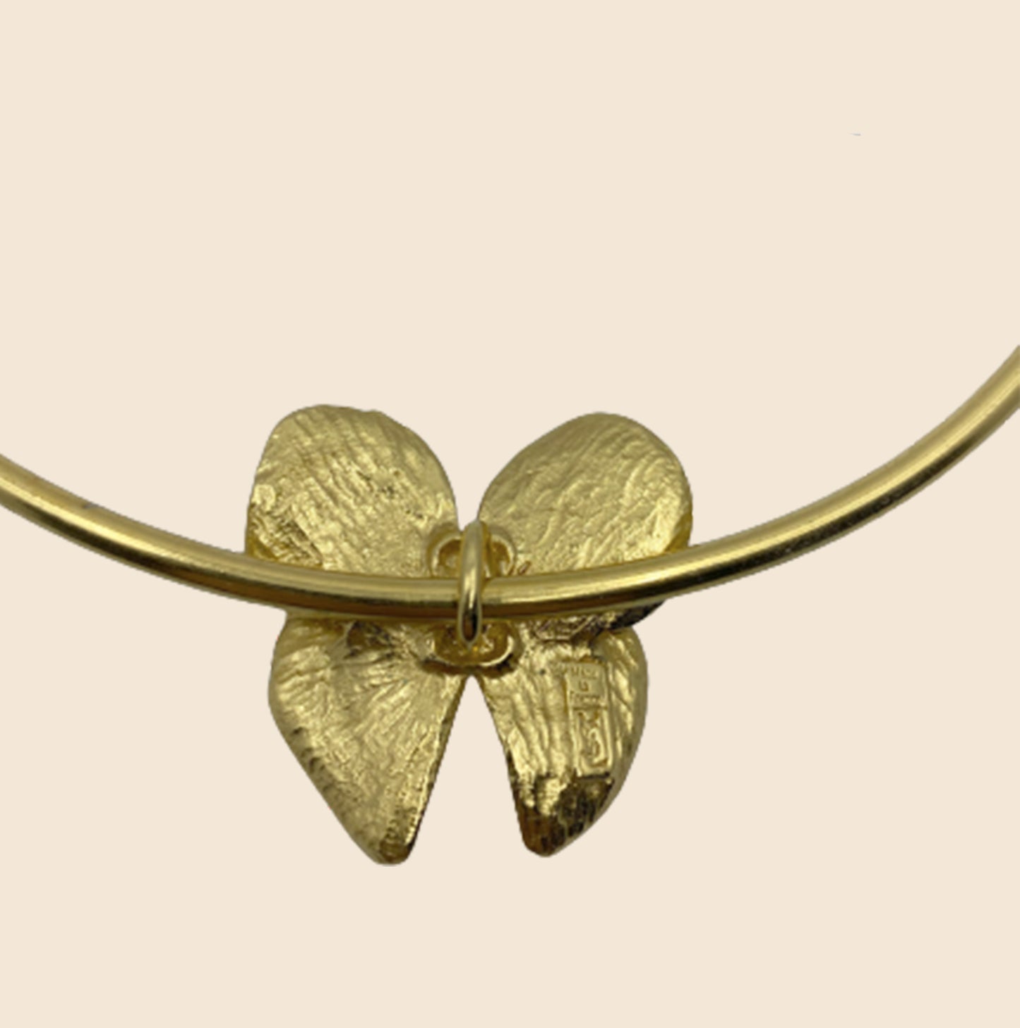 YVES SAINT LAURENT GOLD BUTTERFLY CHARM CHOKER