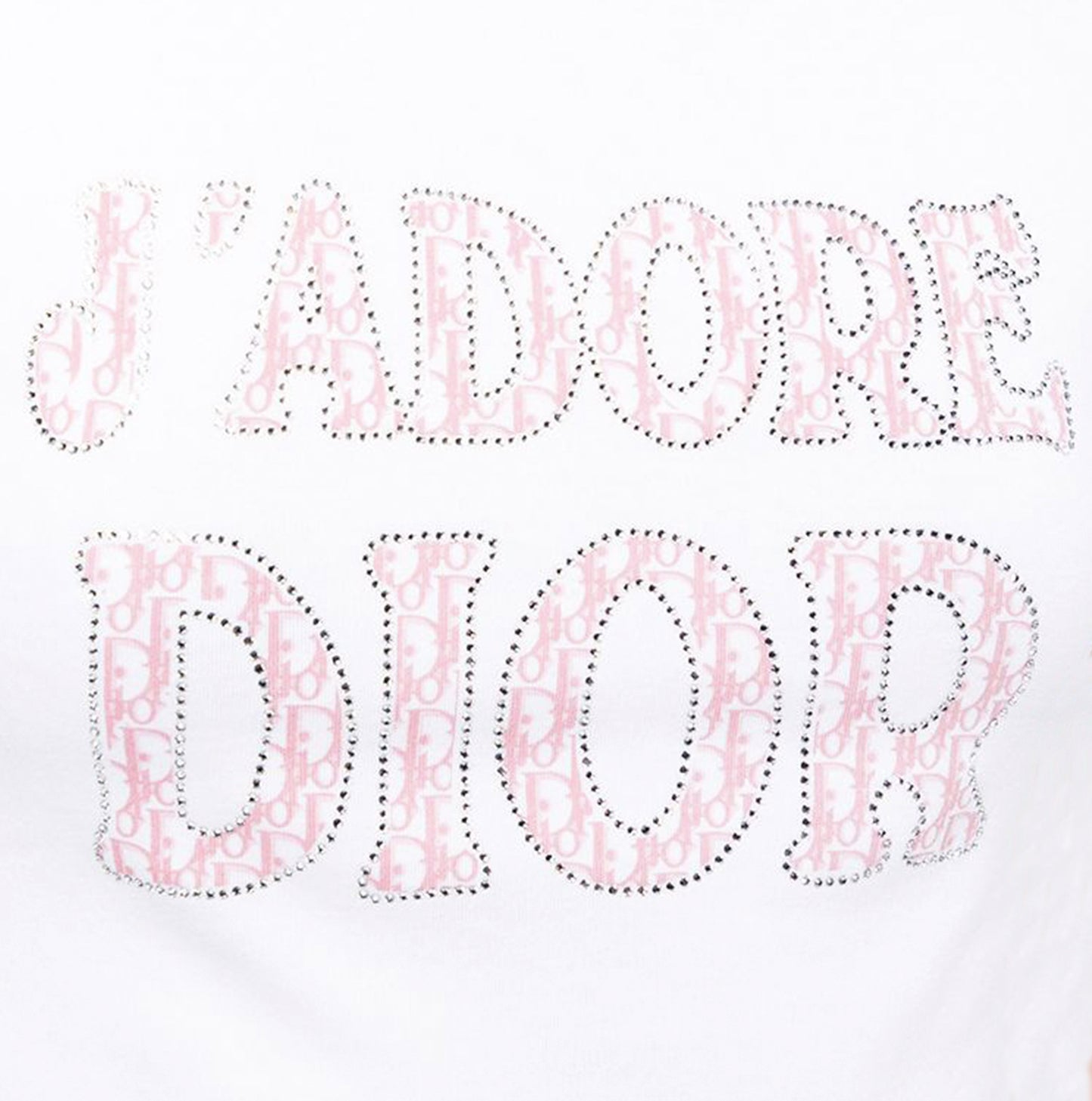 CHRISTIAN DIOR 2004 'J'ADORE DIOR' PINK TROTTER RHINESTONE TANK TOP