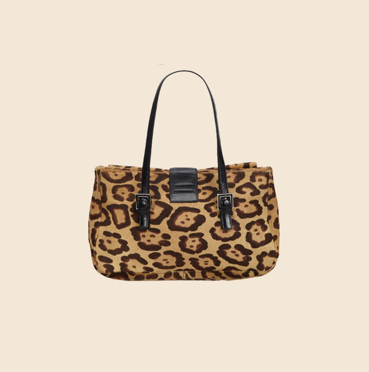 FENDI LEOPARD PRINT PONY HAIR HANDBAG