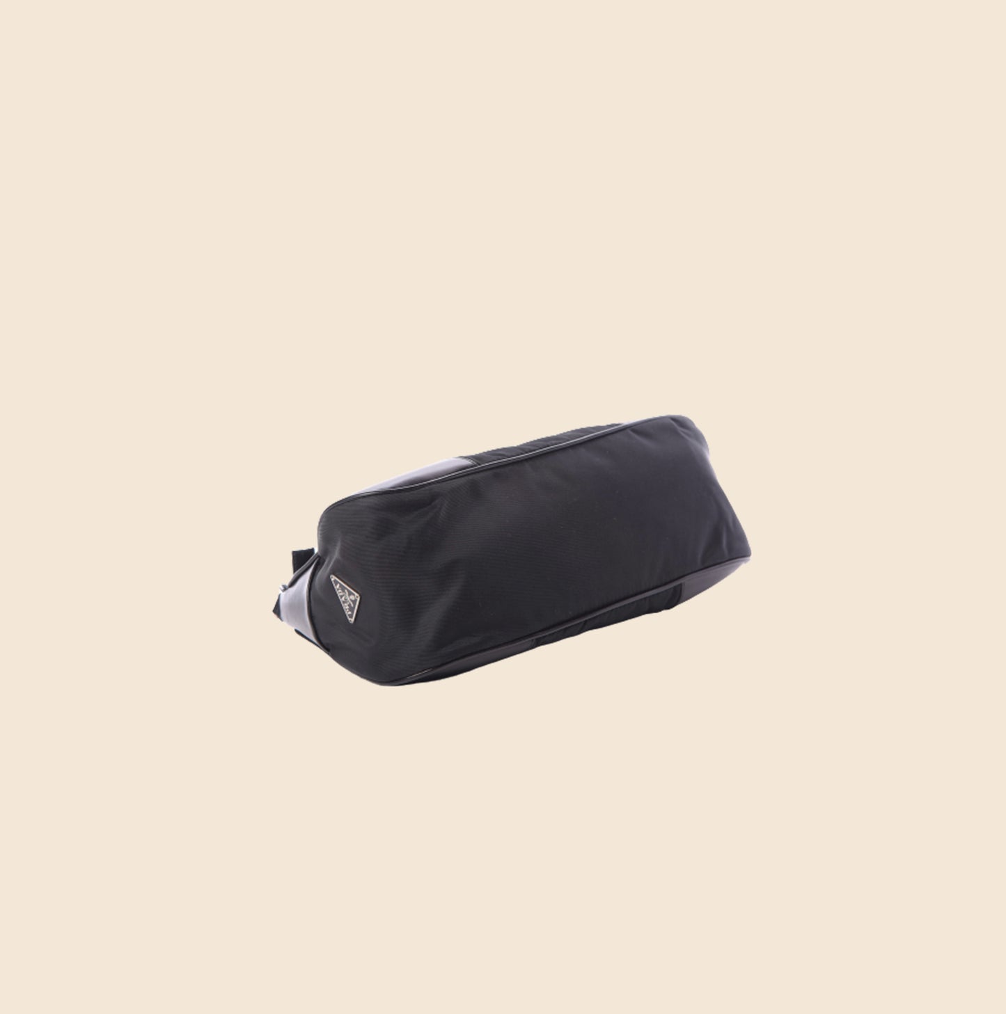 PRADA BLACK NYLON & LEATHER SHOULDER BAG