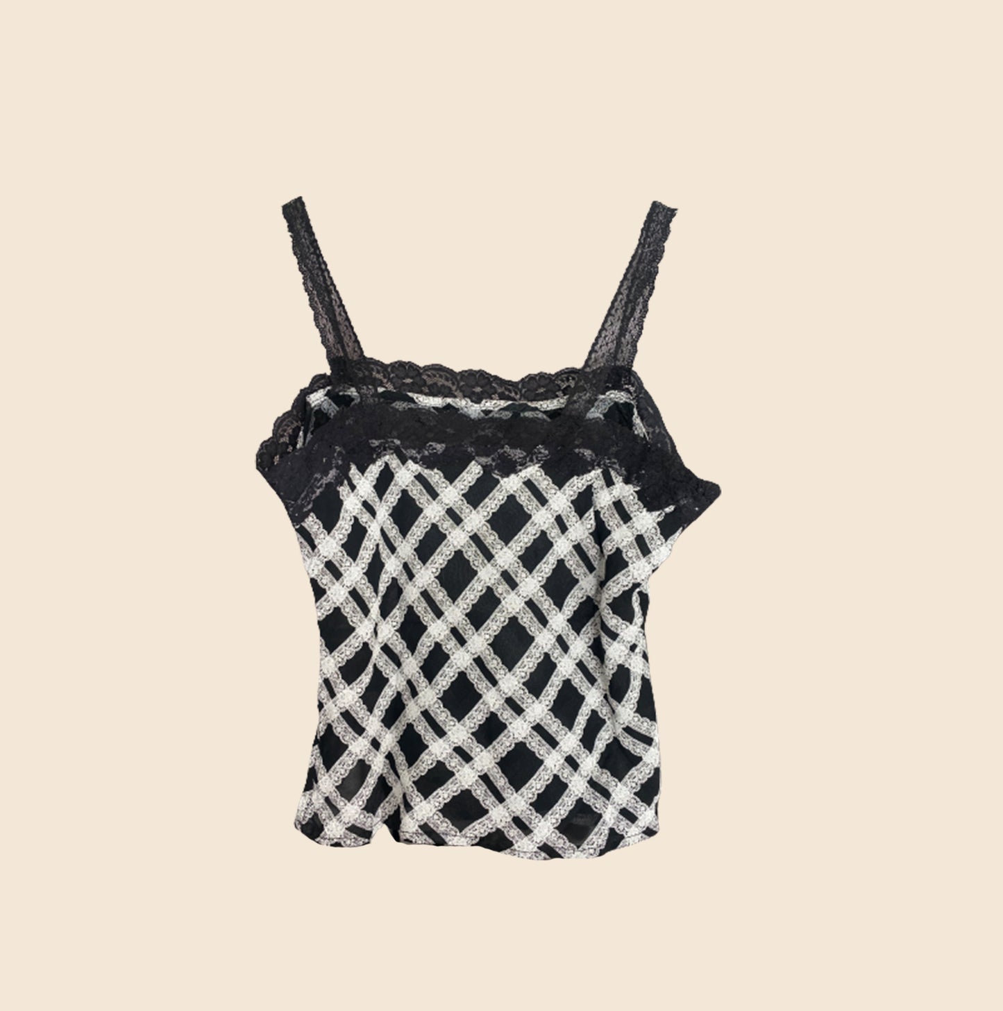 RIFAT OZBEK 1998 LACE STRAP TOP