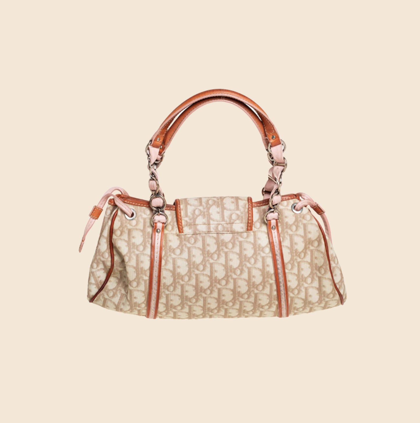 CHRISTIAN DIOR BEIGE ROMANTIQUE TROTTER FLAP BAG