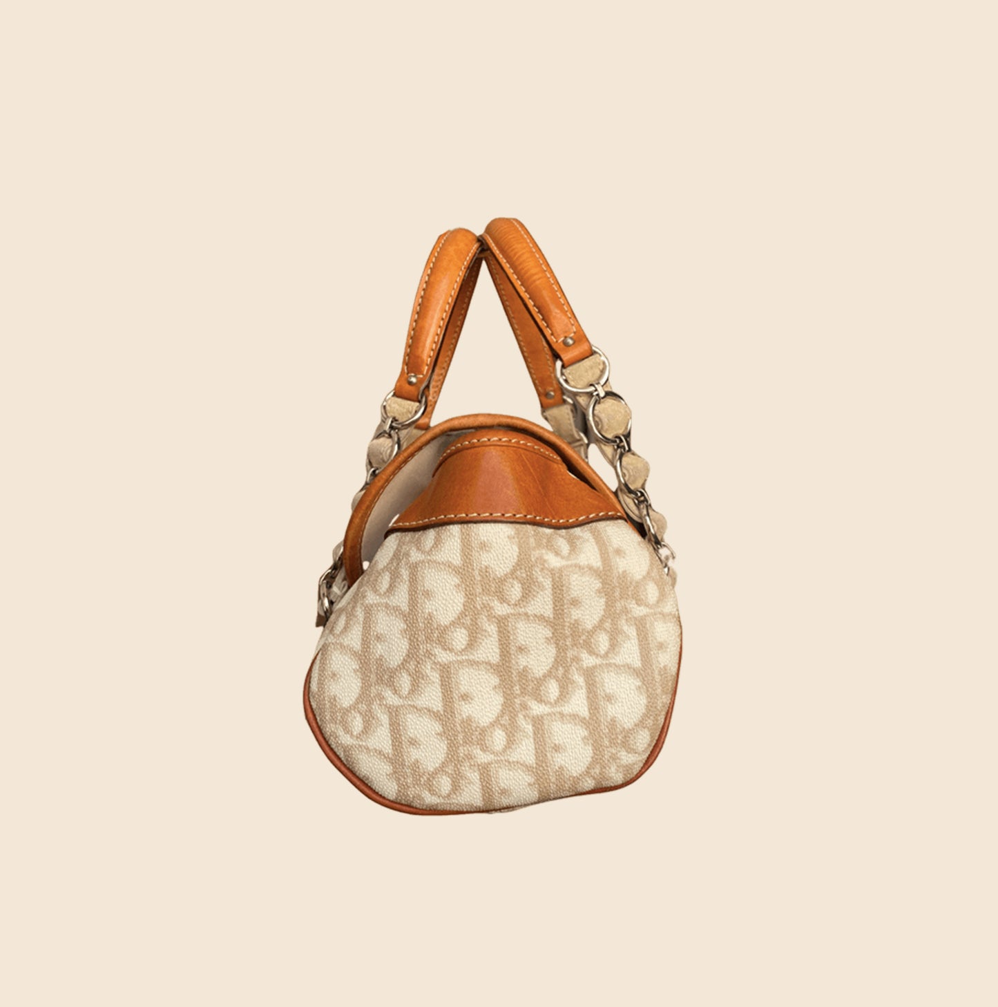 CHRISTIAN DIOR BEIGE ROMANTIQUE OBLIQUE MINI BAG