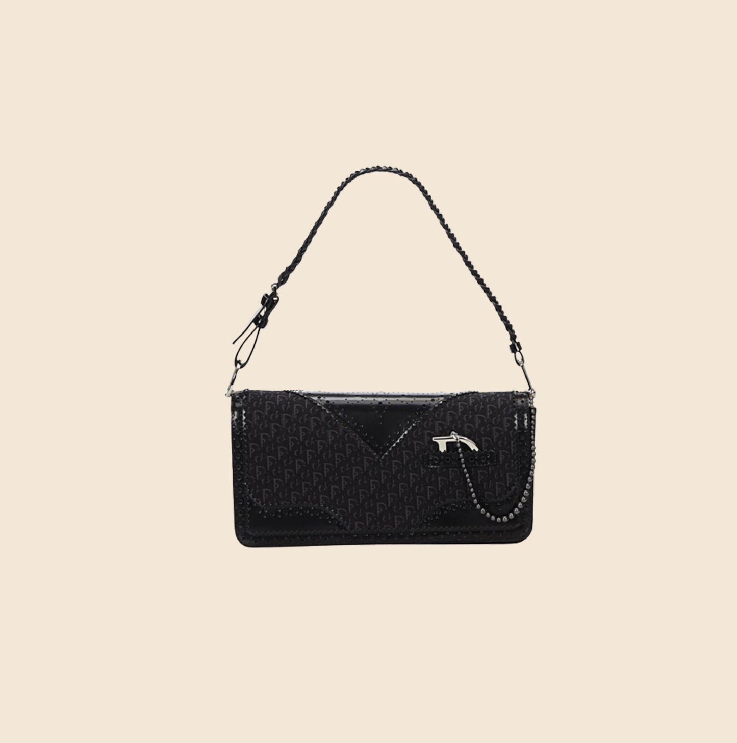 CHRISTIAN DIOR D-TRICK MONOGRAM FLAP SHOULDER BAG