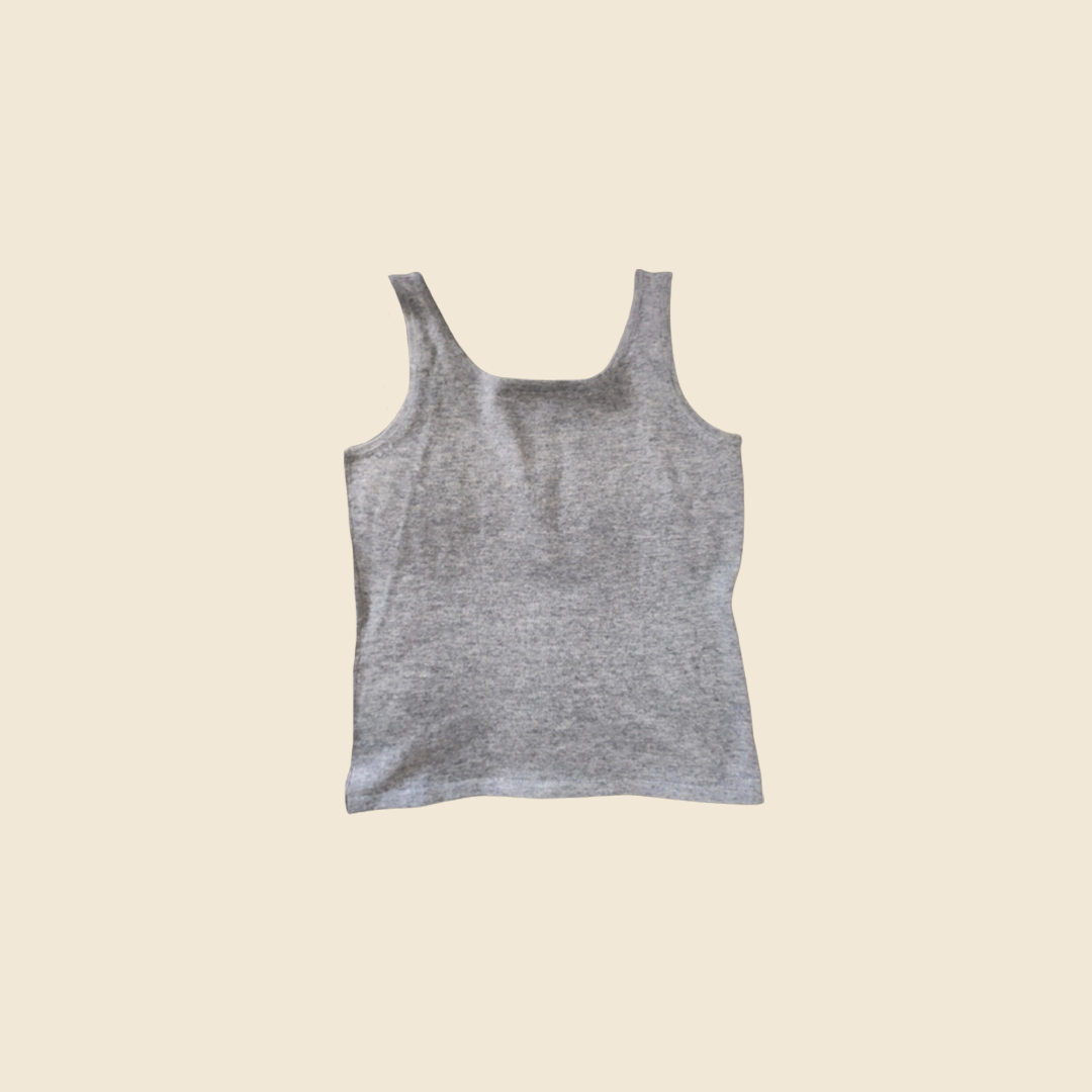CHANEL GREY CC LOGO TANK TOP