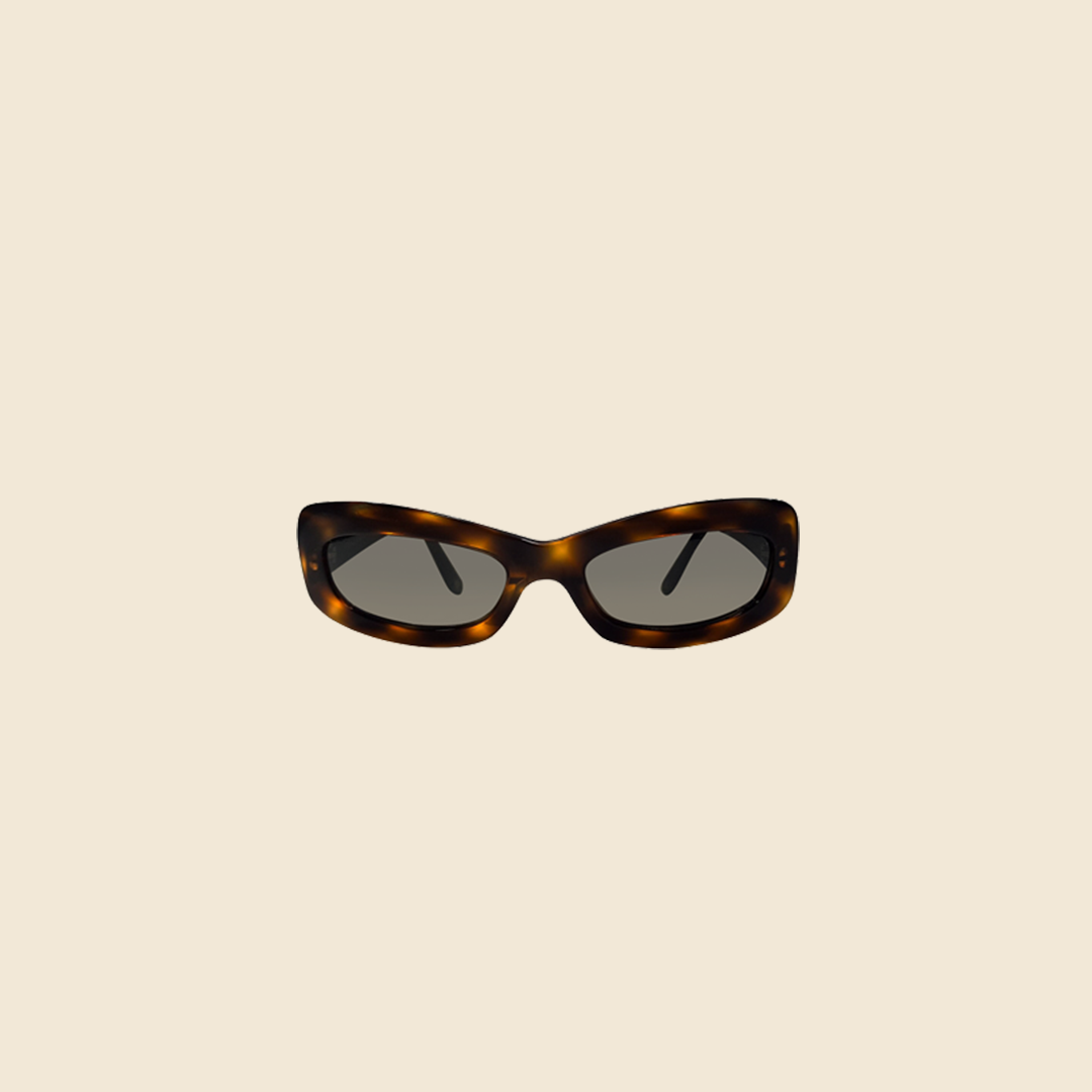 CHANEL 90s BROWN TORTOISE FRAME QUILTED SUNGLASSES