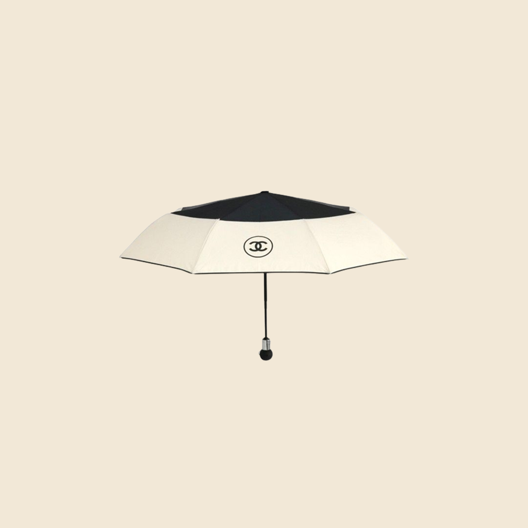 CHANEL CC BEIGE LOGO UMBRELLA