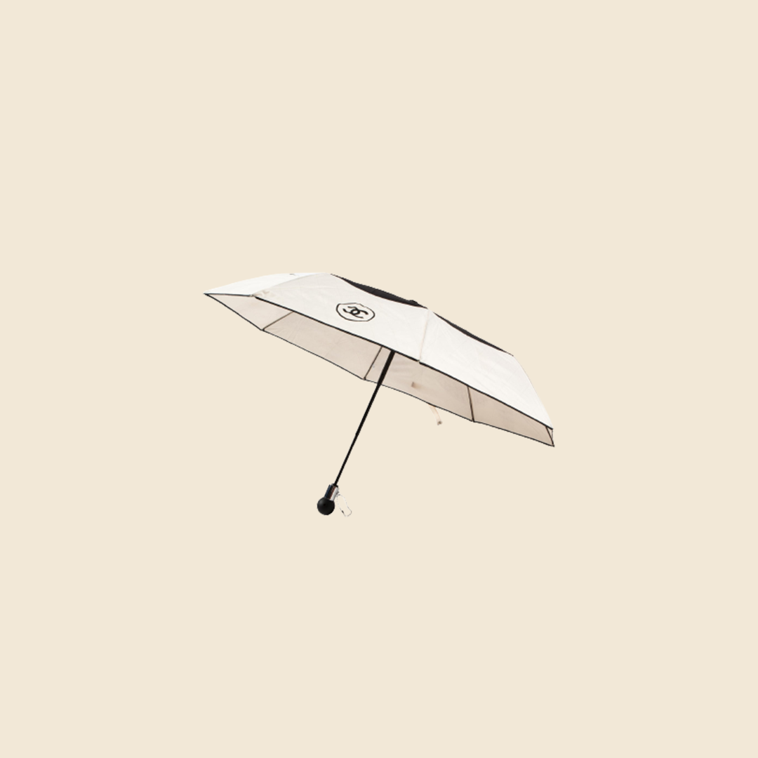 CHANEL CC BEIGE LOGO UMBRELLA