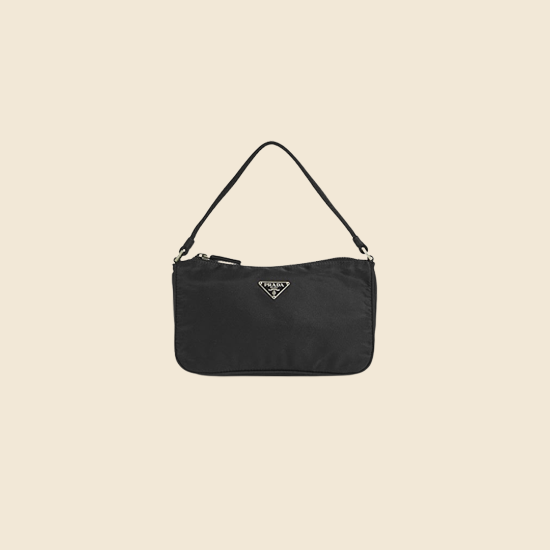 PRADA 2000s BLACK TESSUTO NYLON MINI SHOULDER BAG