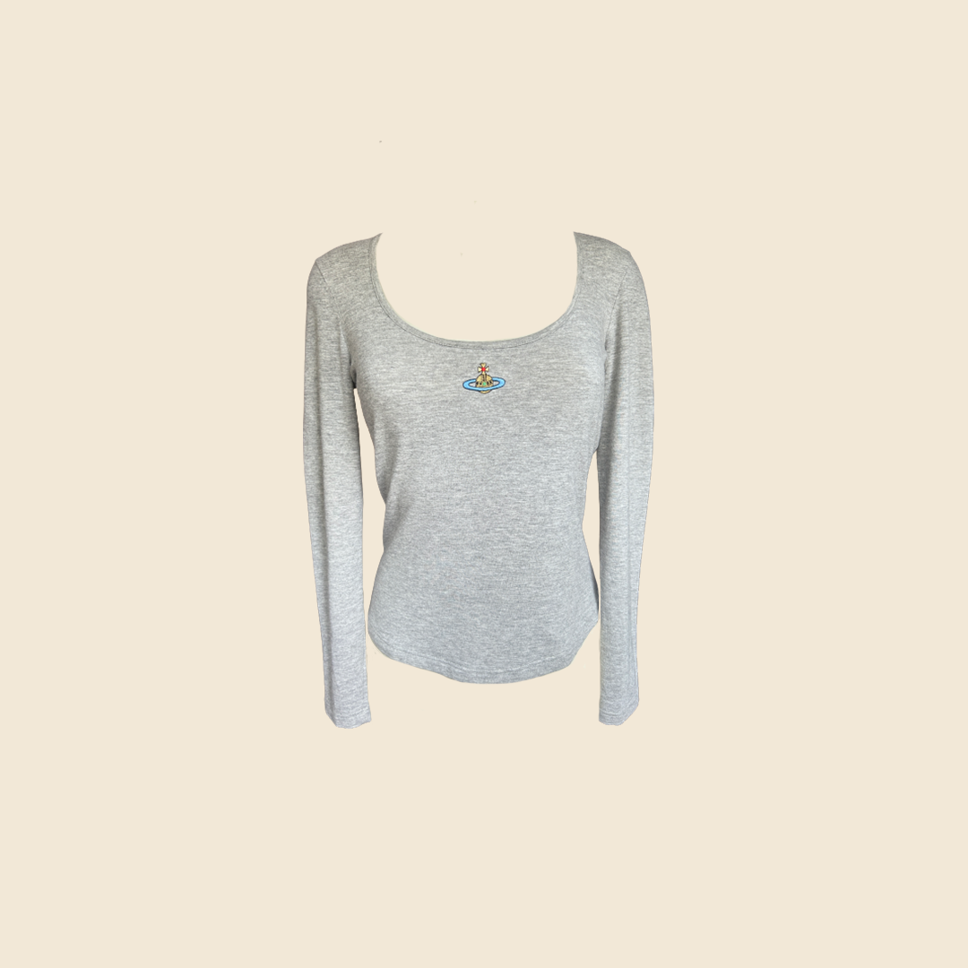 VIVIENNE WESTWOOD GREY ORB LOGO TOP