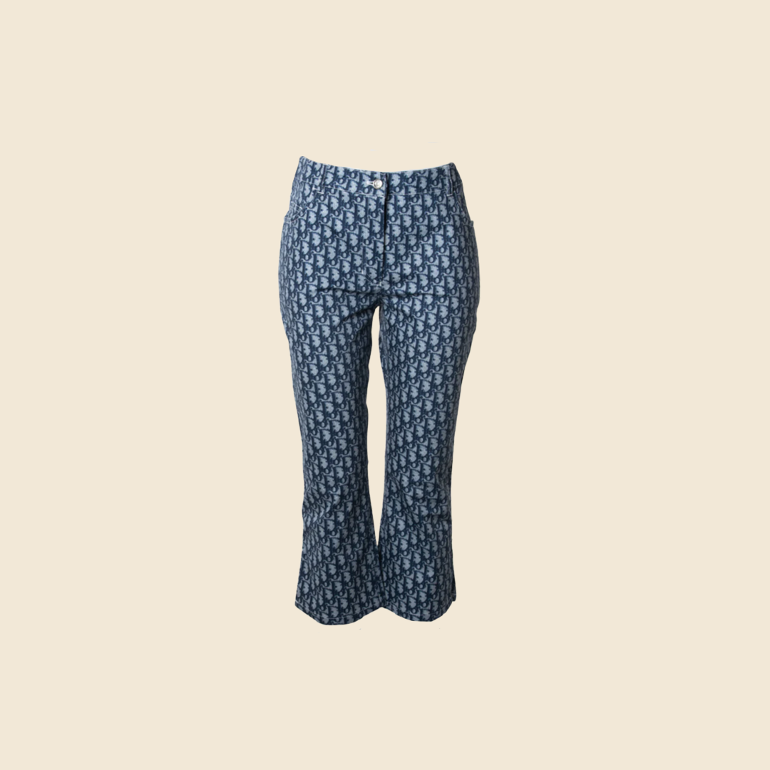 CHRISTIAN DIOR 2004 BLUE TROTTER CAPRI PANTS