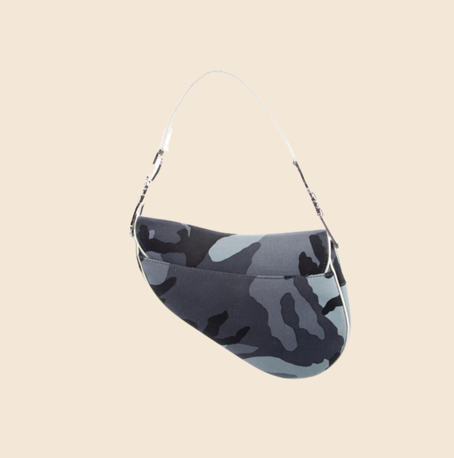 CHRISTIAN DIOR BLUE CAMOUFLAGE SADDLE BAG