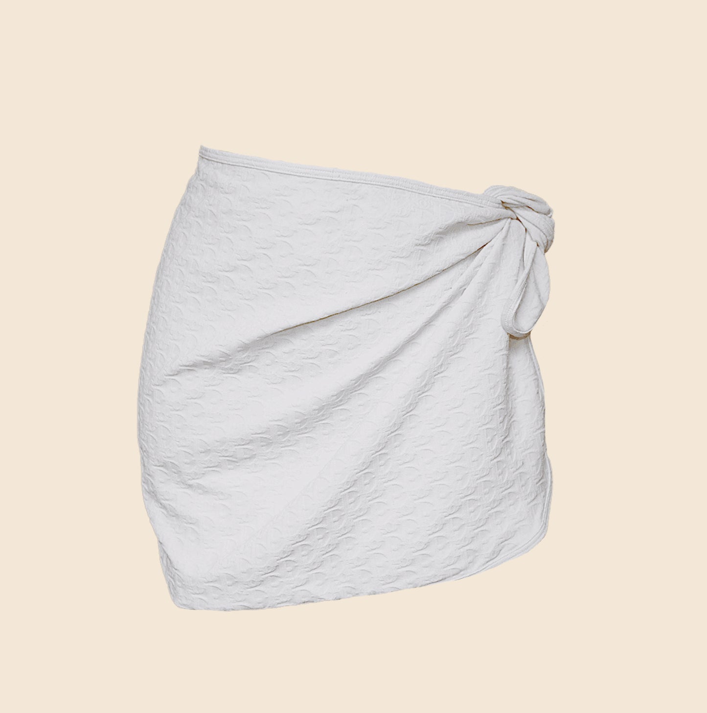 CHRISTIAN DIOR WHITE OBLIQUE WRAP SKIRT