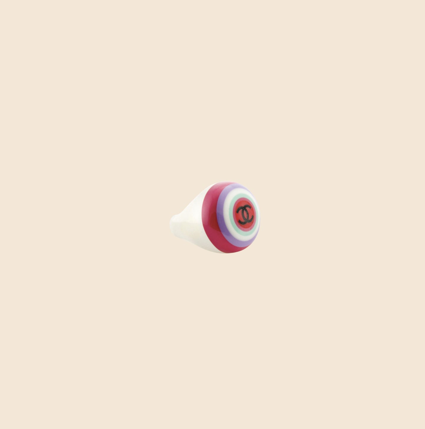 CHANEL CC MULTICOLOR RESIN RING