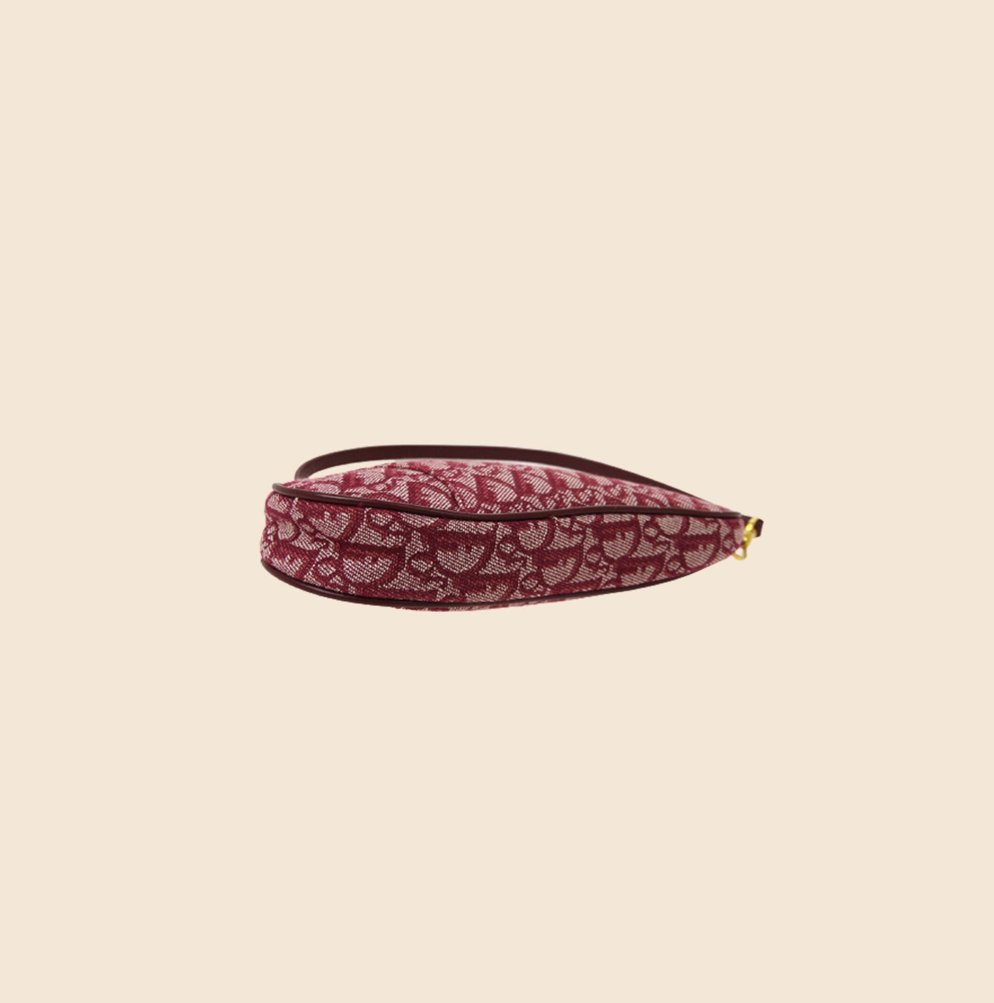 CHRISTIAN DIOR BURGUNDY CANVAS SADDLE BAG