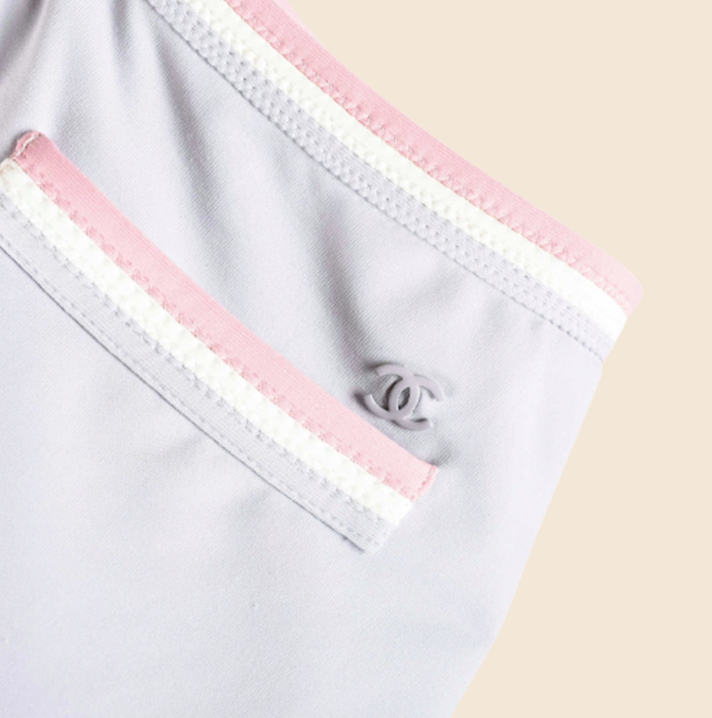 CHANEL CC LOGO GREY TENNIS SKIRT