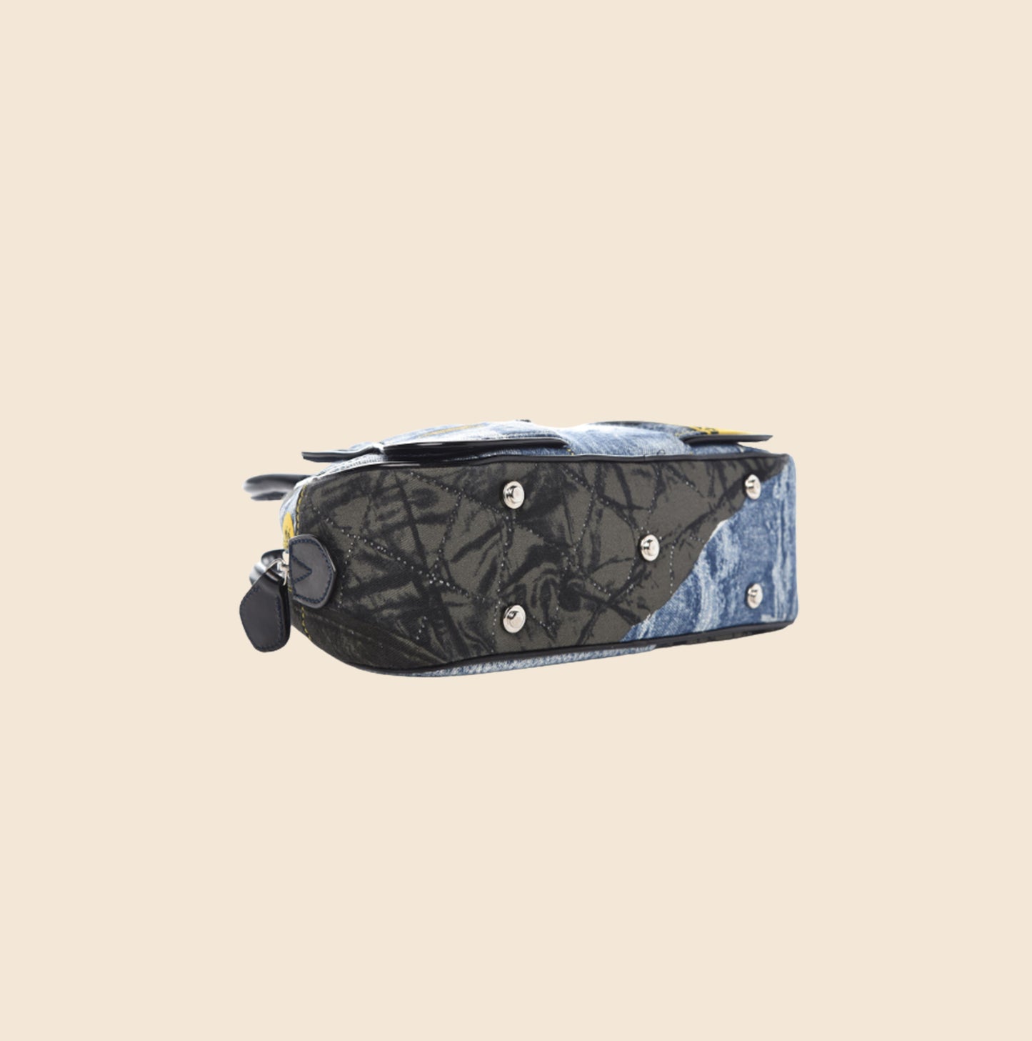 CHRISTIAN DIOR DENIM MINI SADDLE BOWLER BAG