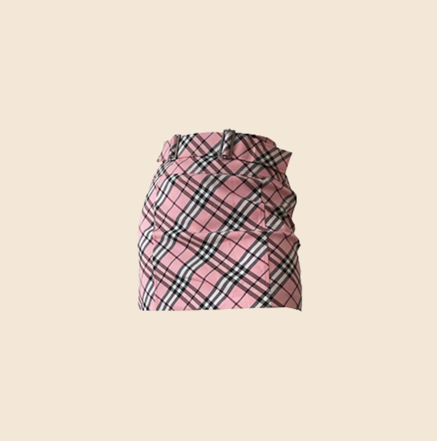 BURBERRY CLASSIC BELTED PINK SKIRT