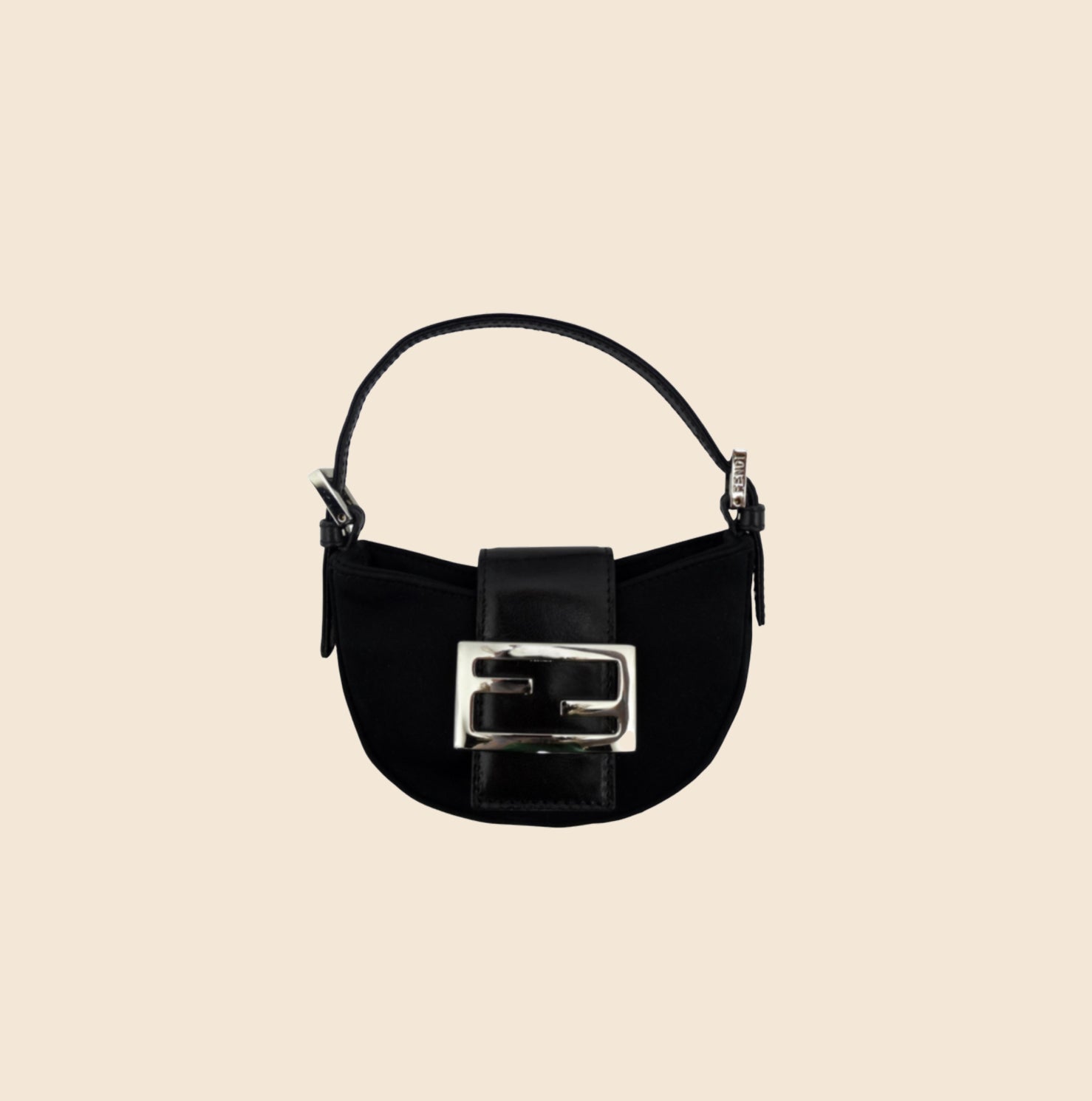 FENDI BLACK MINI CROISSANT BAGUETTE