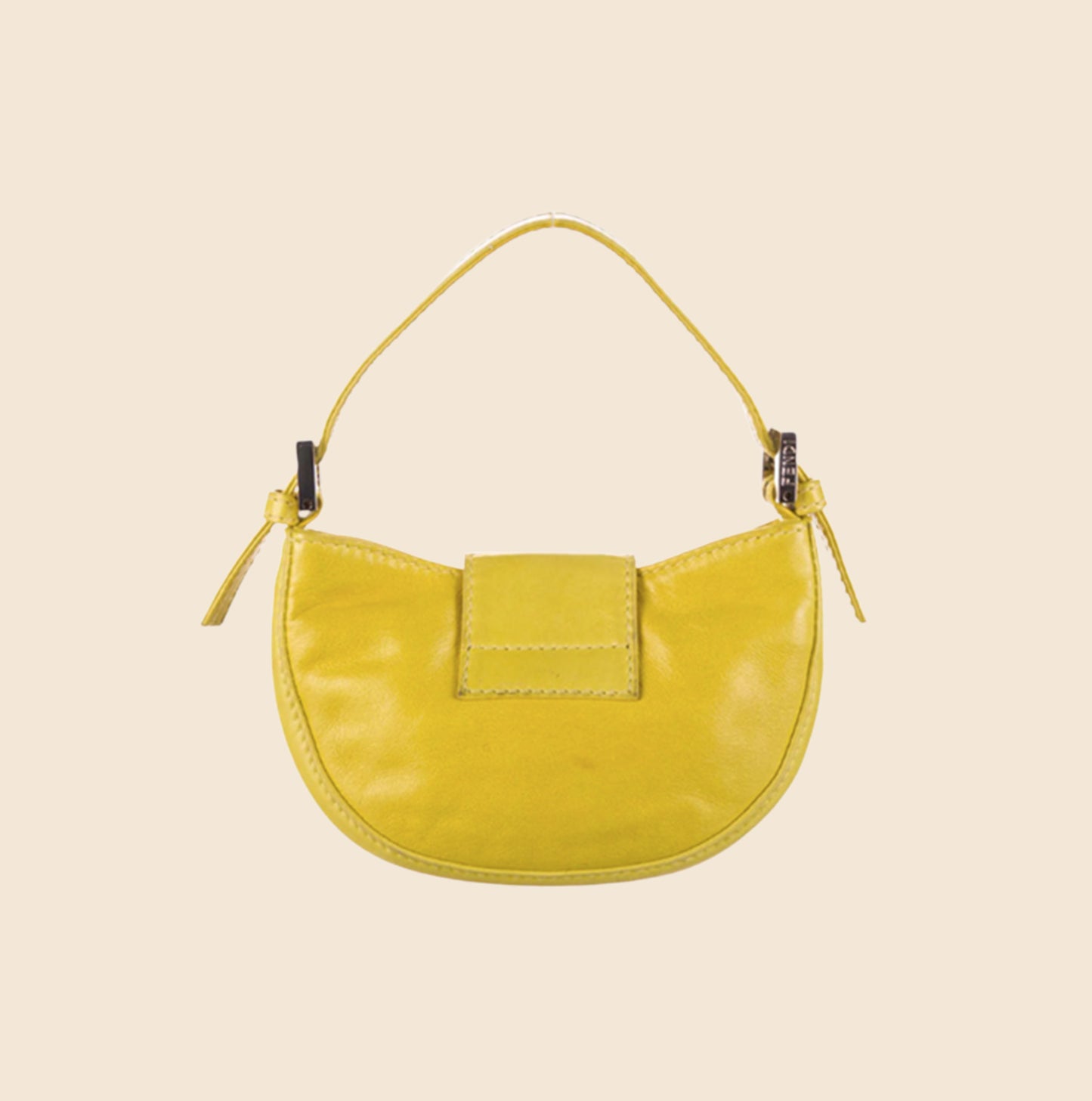 FENDI YELLOW LEATHER MINI CROISSANT