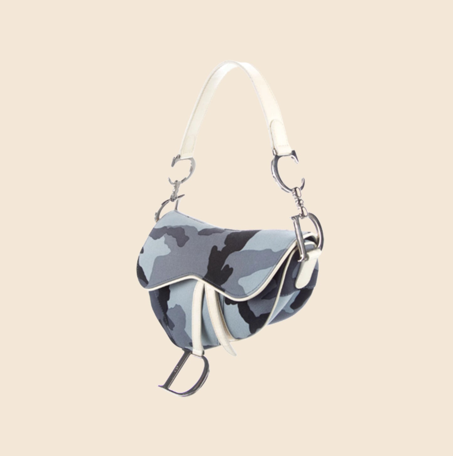 CHRISTIAN DIOR BLUE CAMOUFLAGE SADDLE BAG
