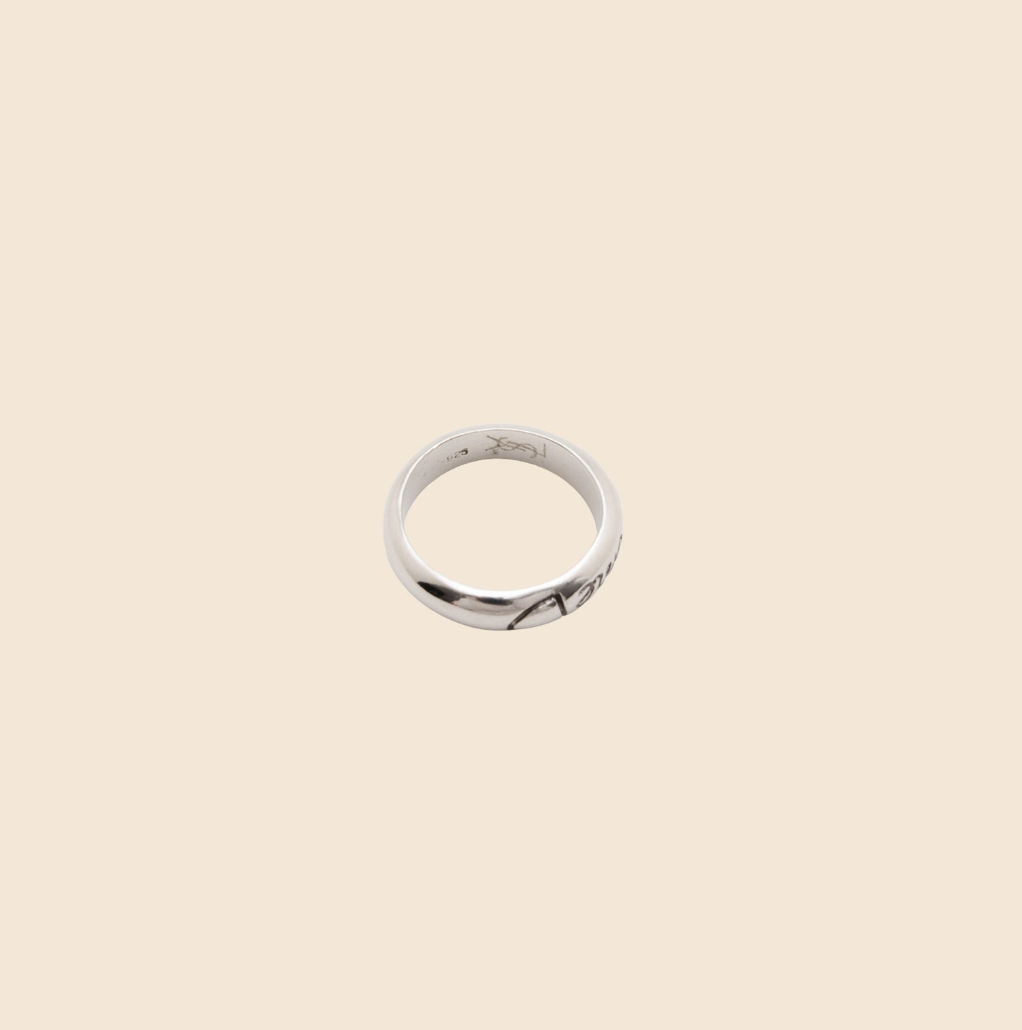 YVES SAINT LAURENT "JE T'AIME" SILVER RING
