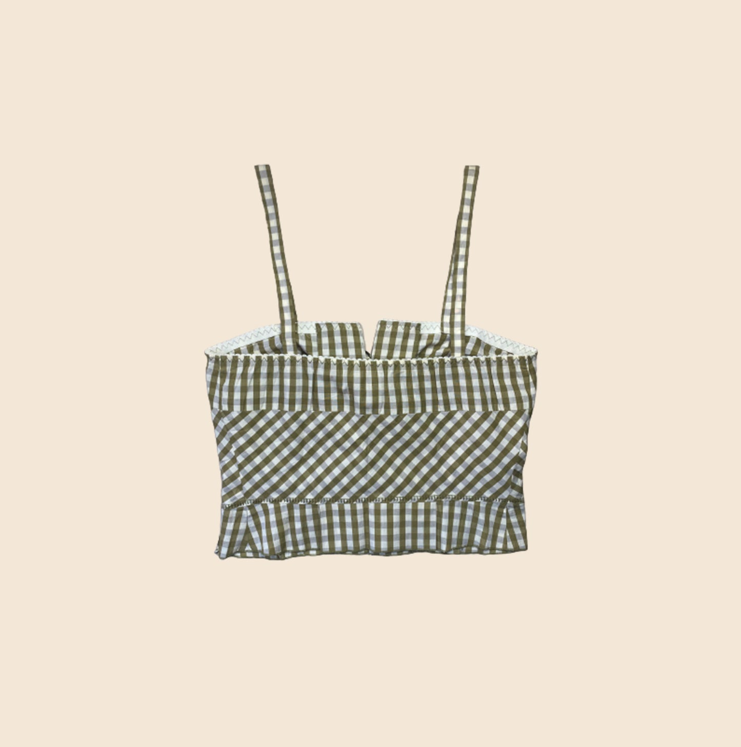 ALBERTA FERRETI GREEN VICHY CORSET TOP