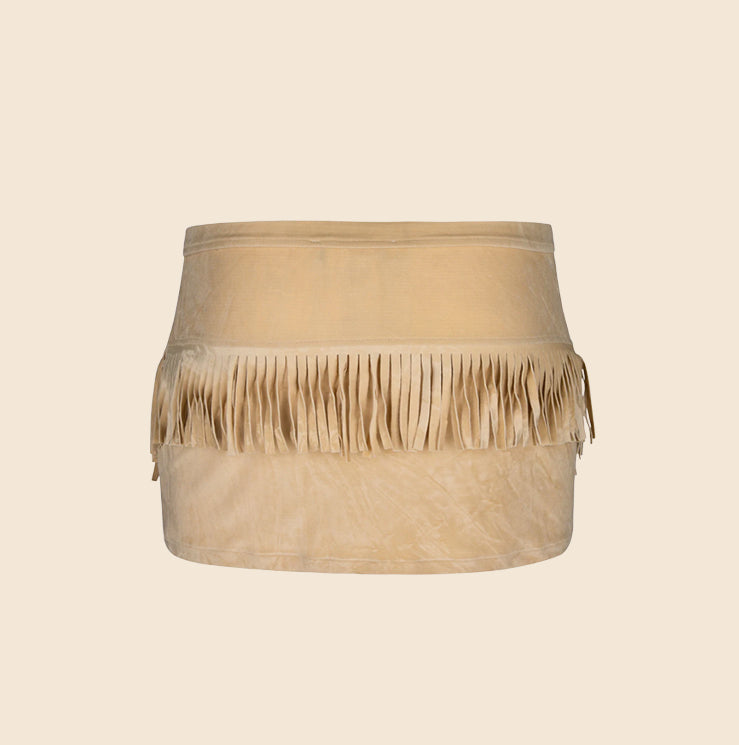 CHRISTIAN DIOR 2005 PEACE SIGN FRINGE MINI SKIRT