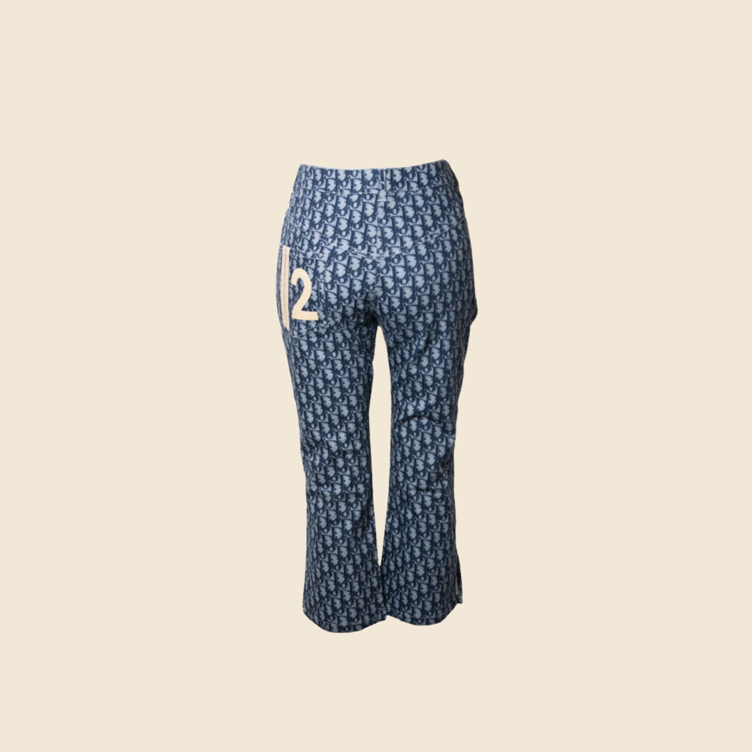 CHRISTIAN DIOR 2004 BLUE TROTTER CAPRI PANTS