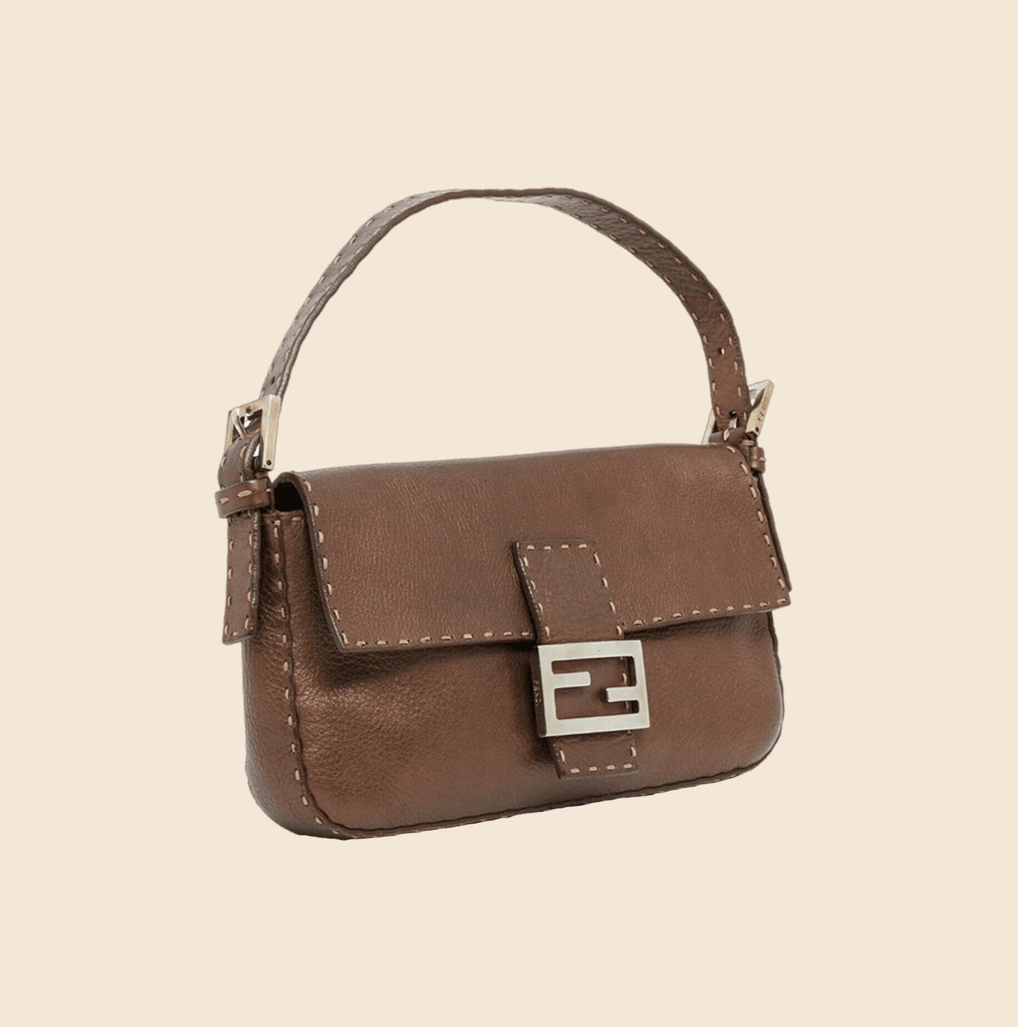 FENDI METALLIC CHOCOLATE SELLERIA BAGUETTE