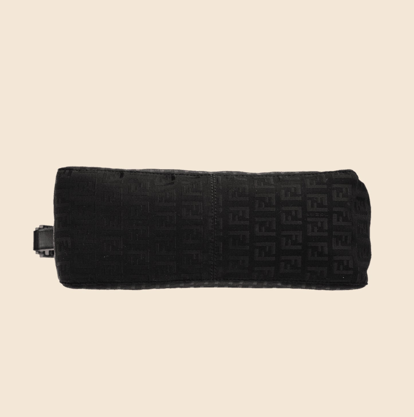 FENDI BLACK ZUCCHINO CANVAS SHOULDER BAG
