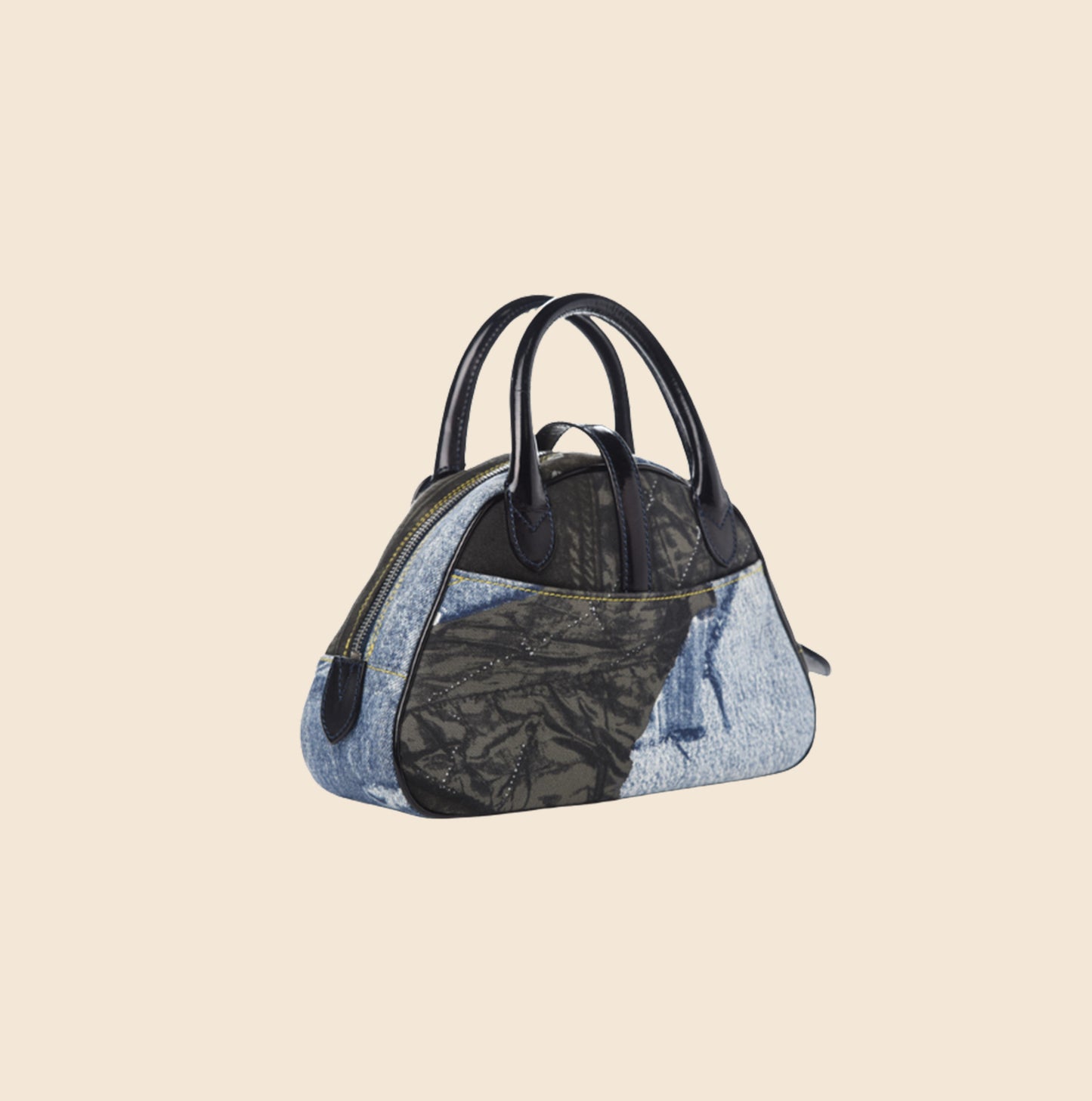 CHRISTIAN DIOR DENIM MINI SADDLE BOWLER BAG