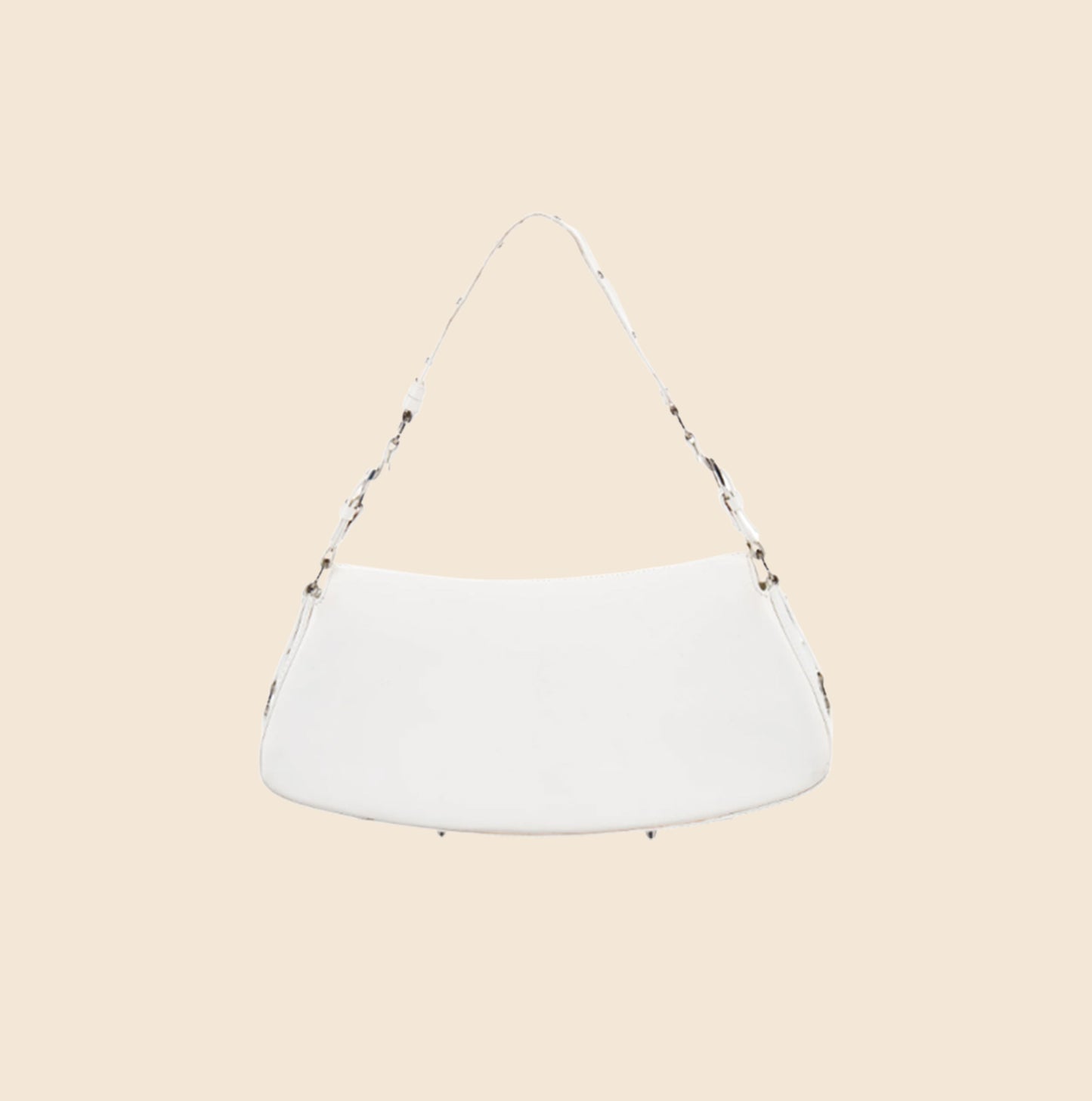 CHRISTIAN DIOR WHITE LEATHER BONDAGE BAG
