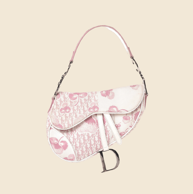 CHRISTIAN DIOR GIRLY PINK TROTTER SADDLE BAG