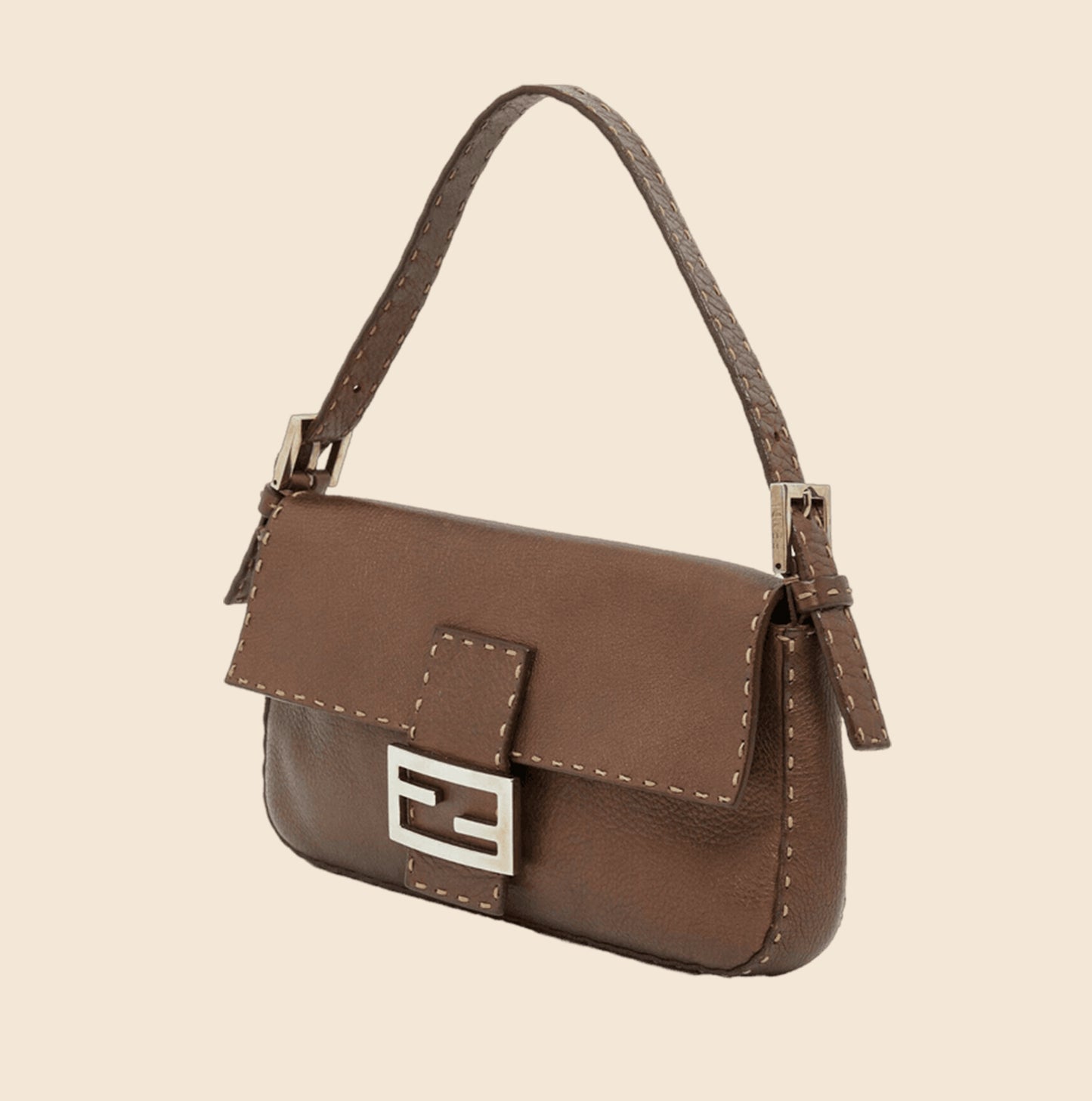 FENDI METALLIC CHOCOLATE SELLERIA BAGUETTE