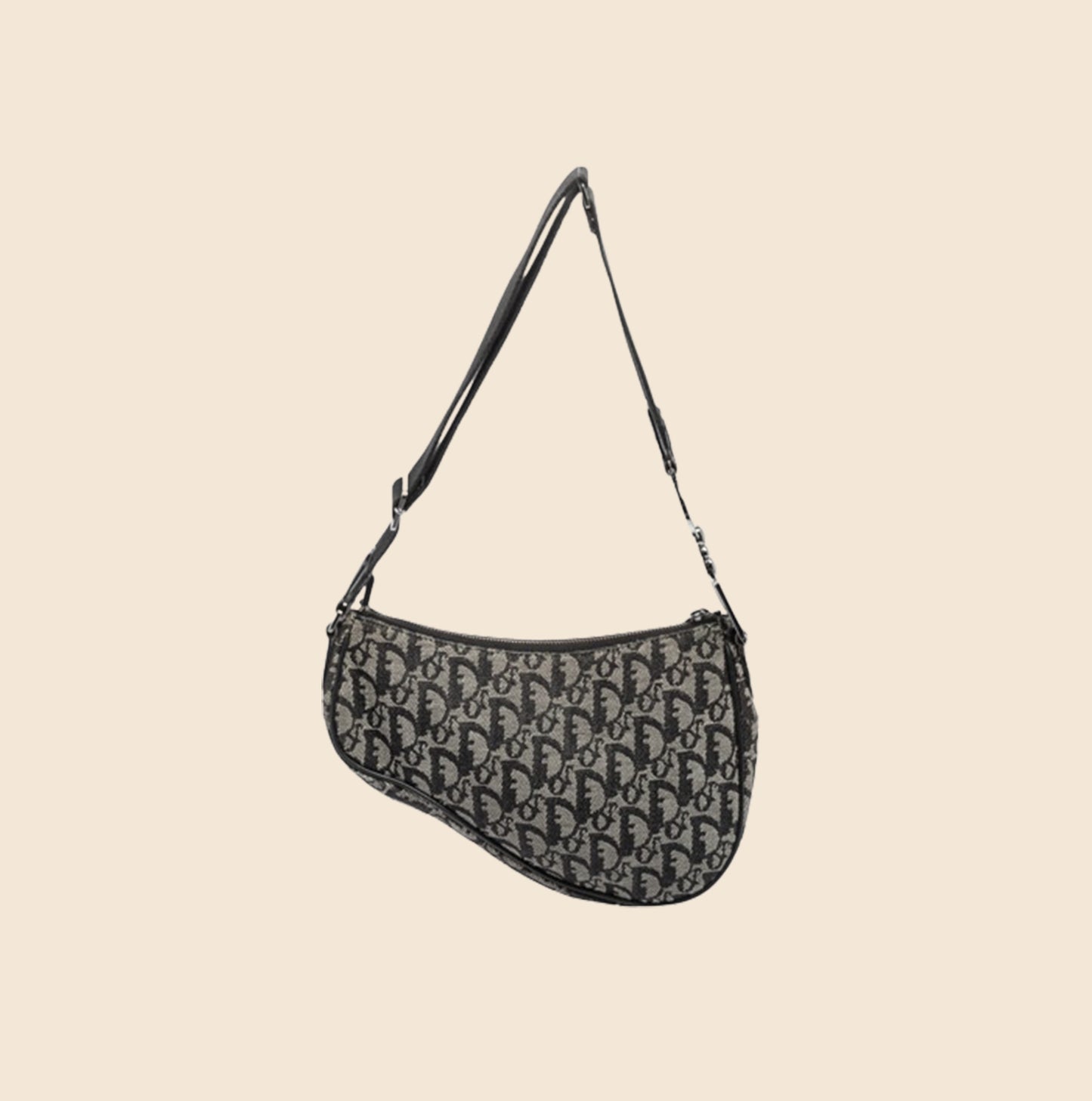 CHRISTIAN DIOR BLUE OBLIQUE SADDLE CROSSBODY BAG