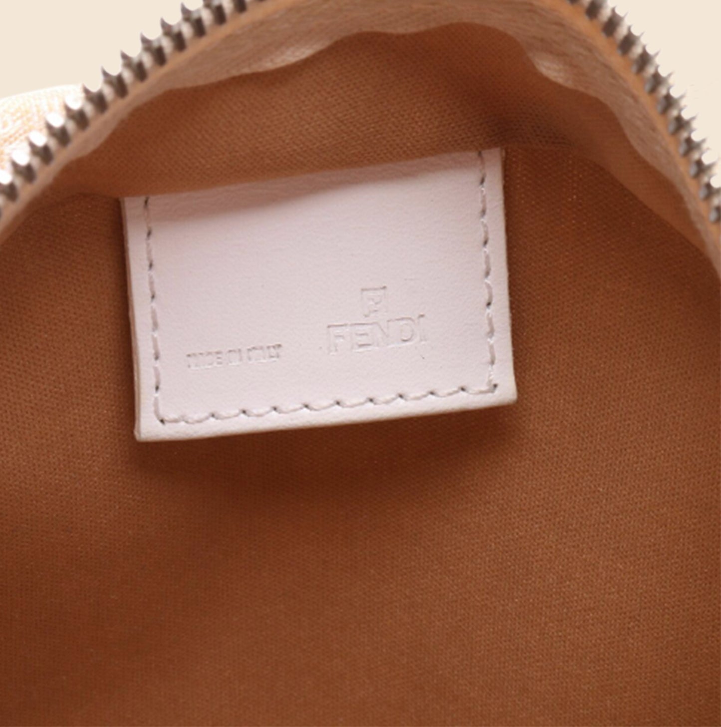 FENDI 1990s WHITE & CREAM ZUCCHINO MINI HANDBAG