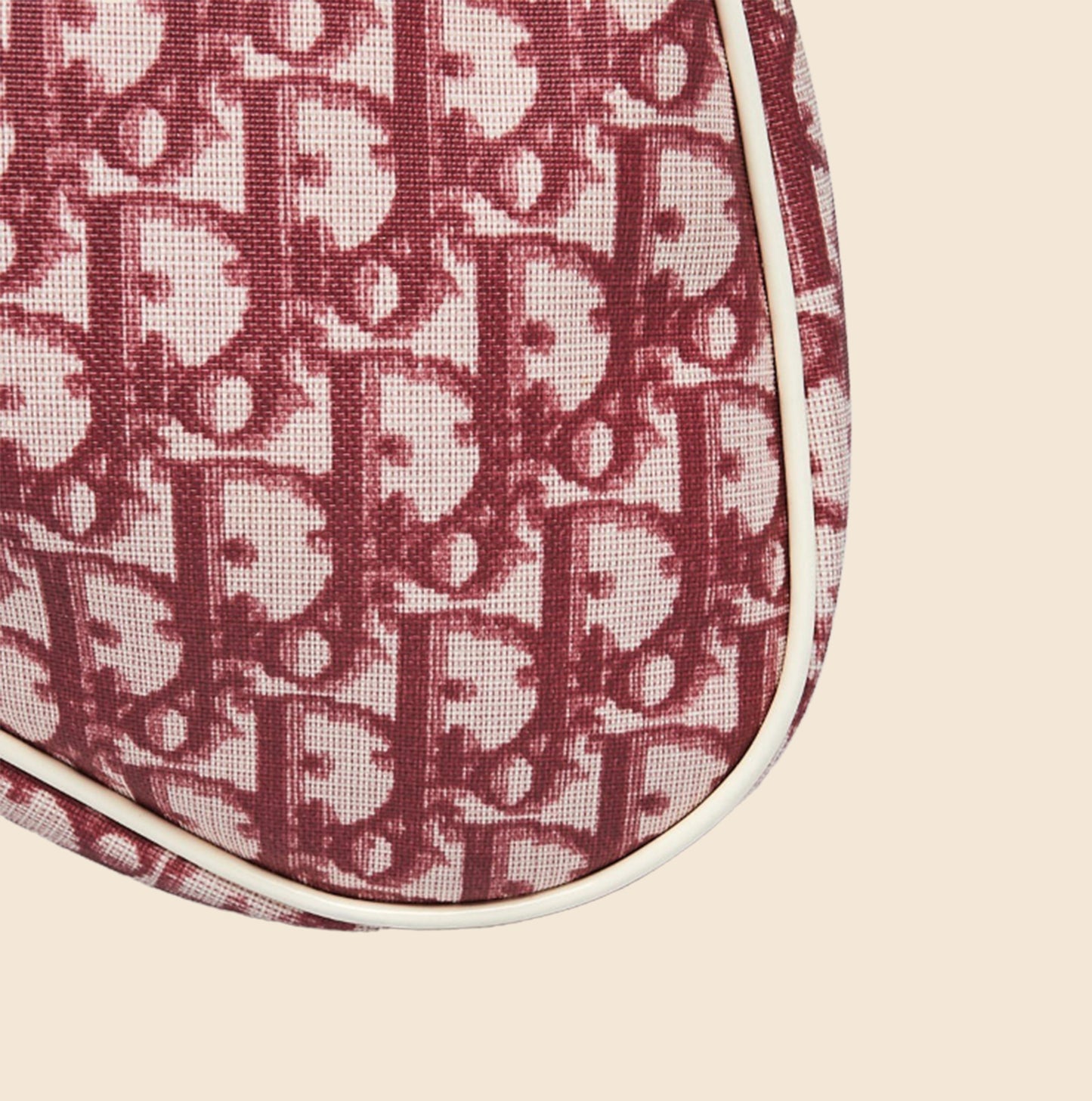 CHRISTIAN DIOR BURGUNDY CREAM SADDLE POCHETTE
