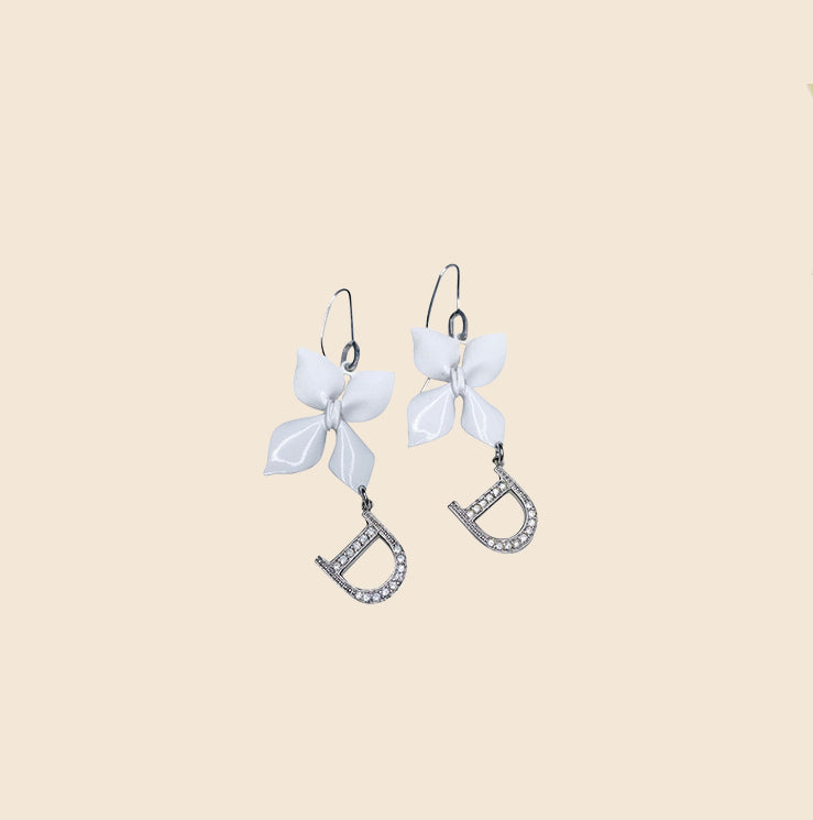 CHRISTIAN DIOR GIRLY FLOWER RHINESTONE EARRINGS