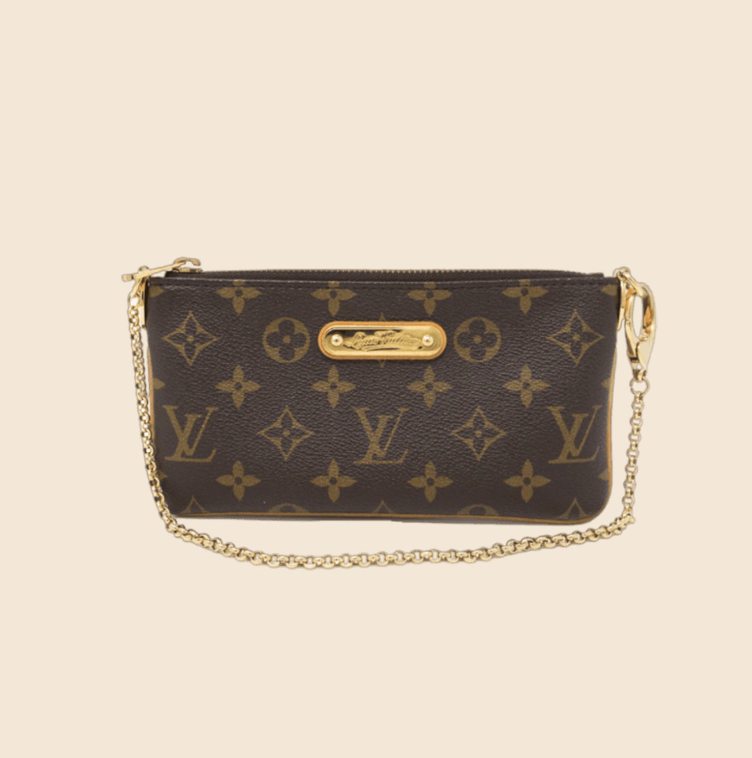 Used Brown Louis Vuitton Authentic Vintage Monogram Pochette