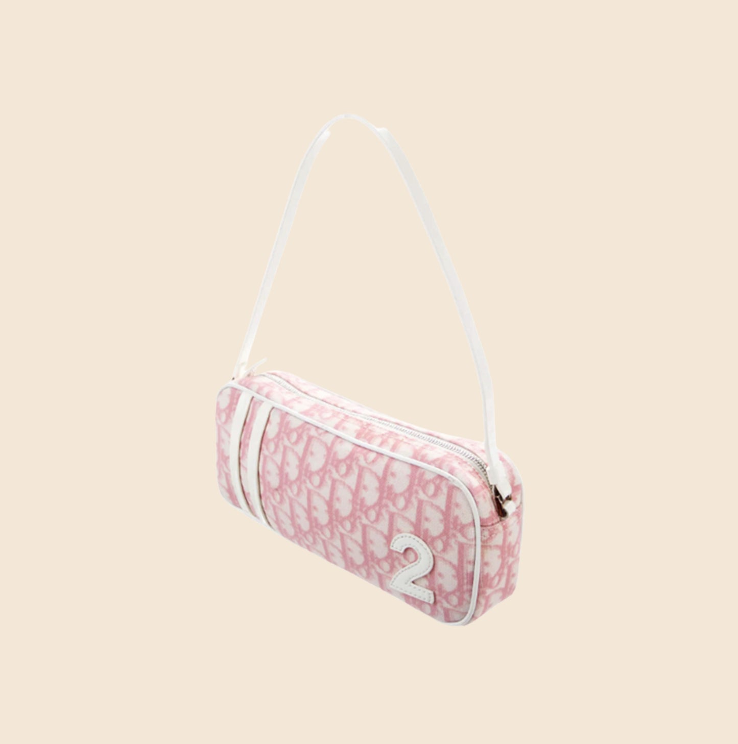 CHRISTIAN DIOR 2004 PINK DIORISSIMO CANVAS MINI SHOULDER BAG