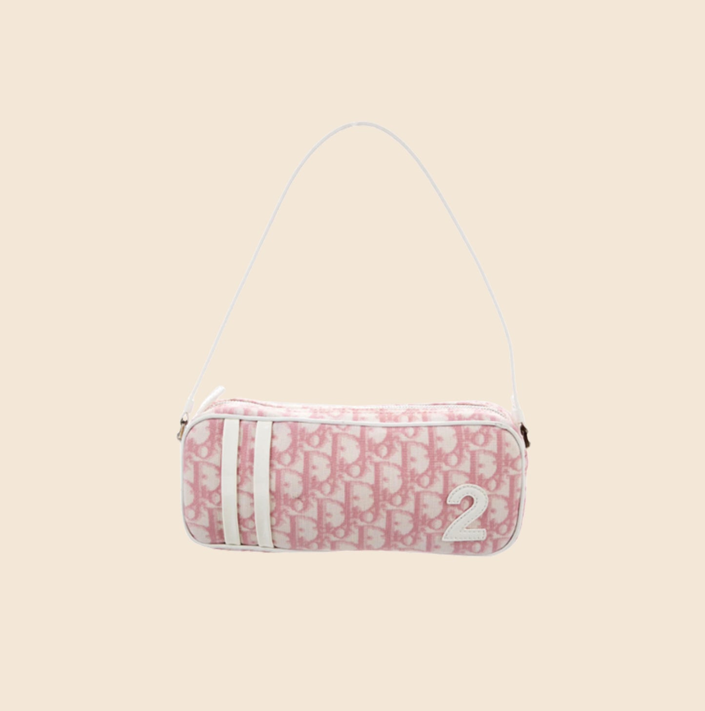 CHRISTIAN DIOR 2004 PINK DIORISSIMO CANVAS MINI SHOULDER BAG
